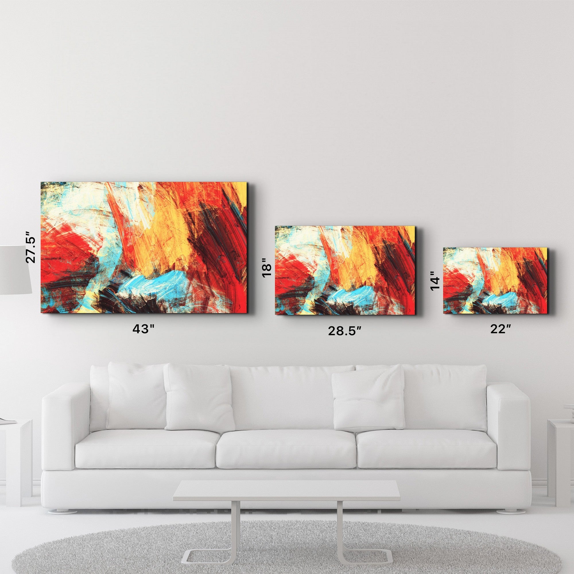 Arte Decorativa em Vidro Temperado Multicolor 35x55cm - Impressão UV de Alta Qualidade