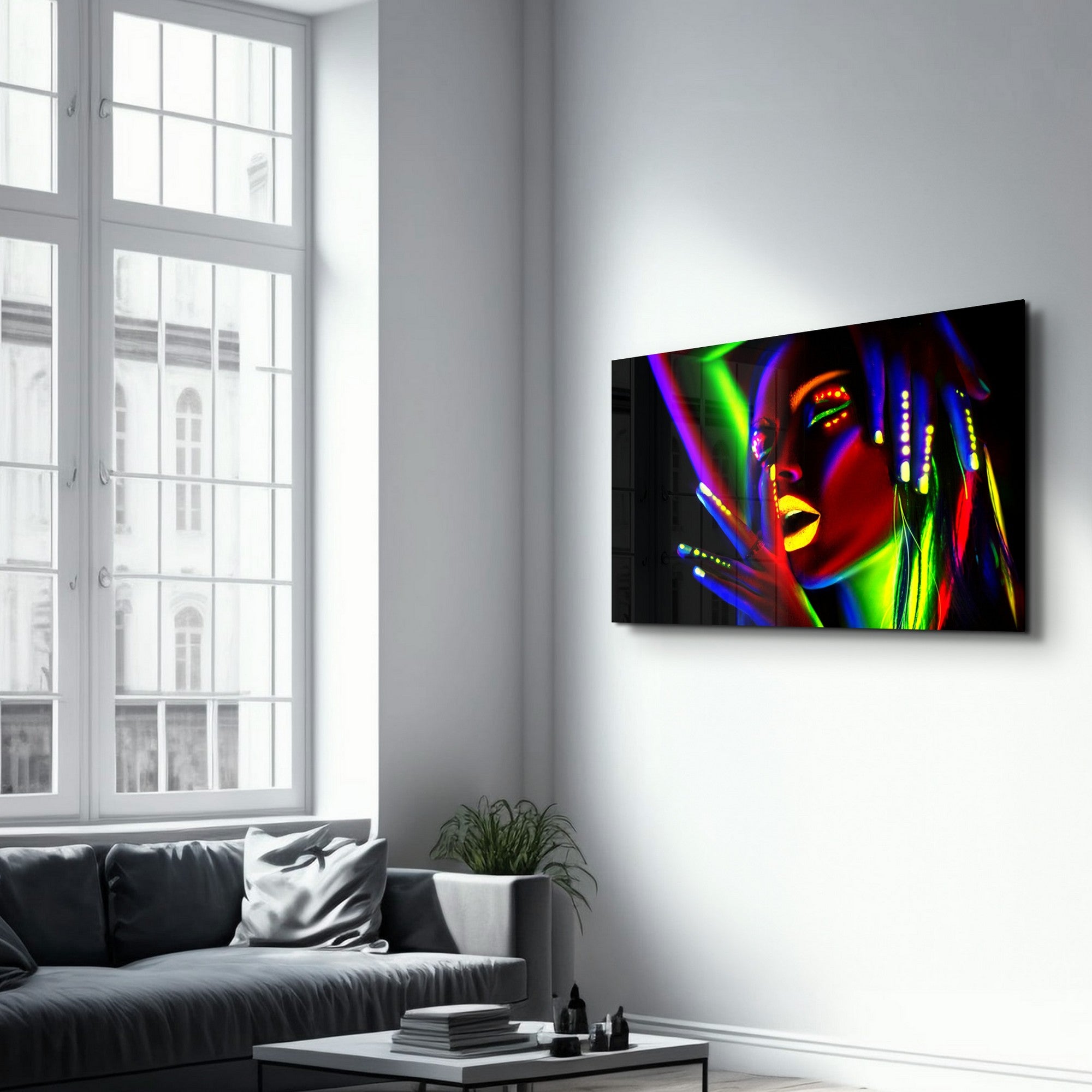 Arte Decorativa em Vidro Temperado Multicolor 35x55cm - Impressão UV de Alta Qualidade