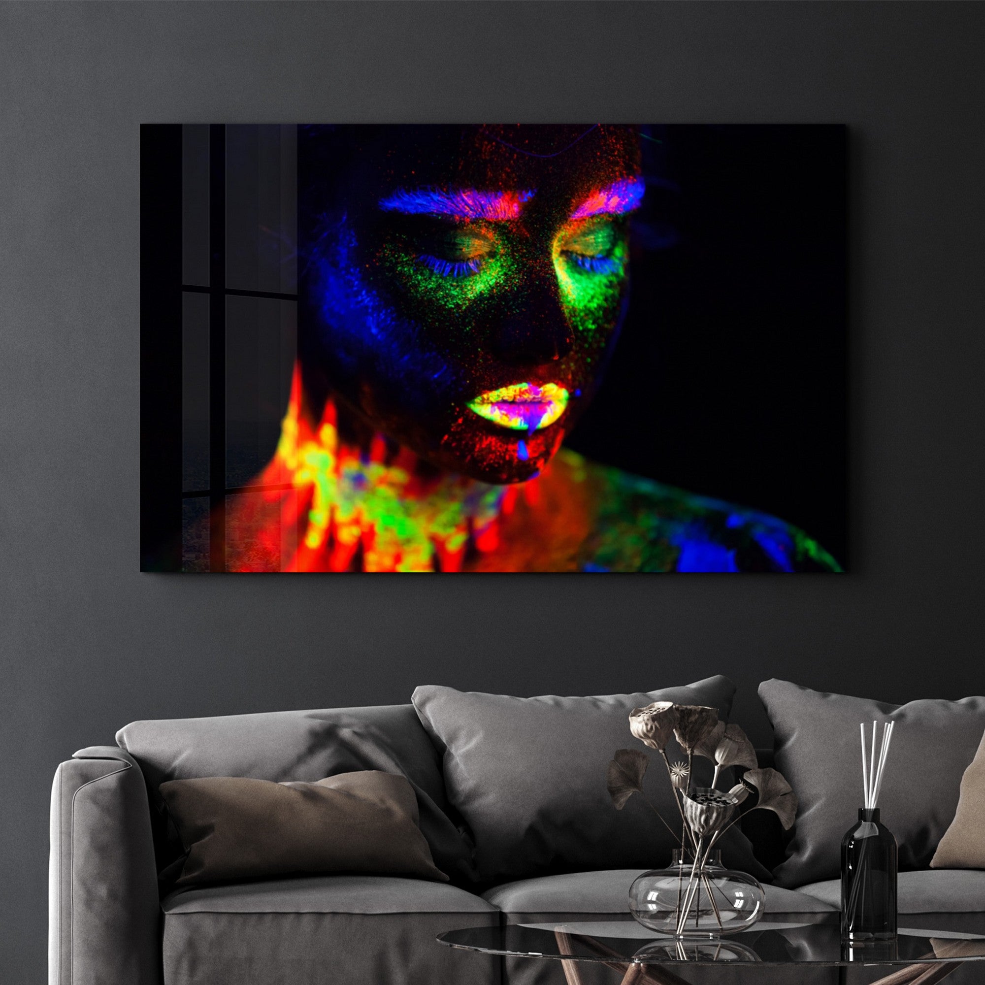 Arte Decorativa em Vidro Temperado Multicolor 70x110cm - Impressão UV de Alta Qualidade