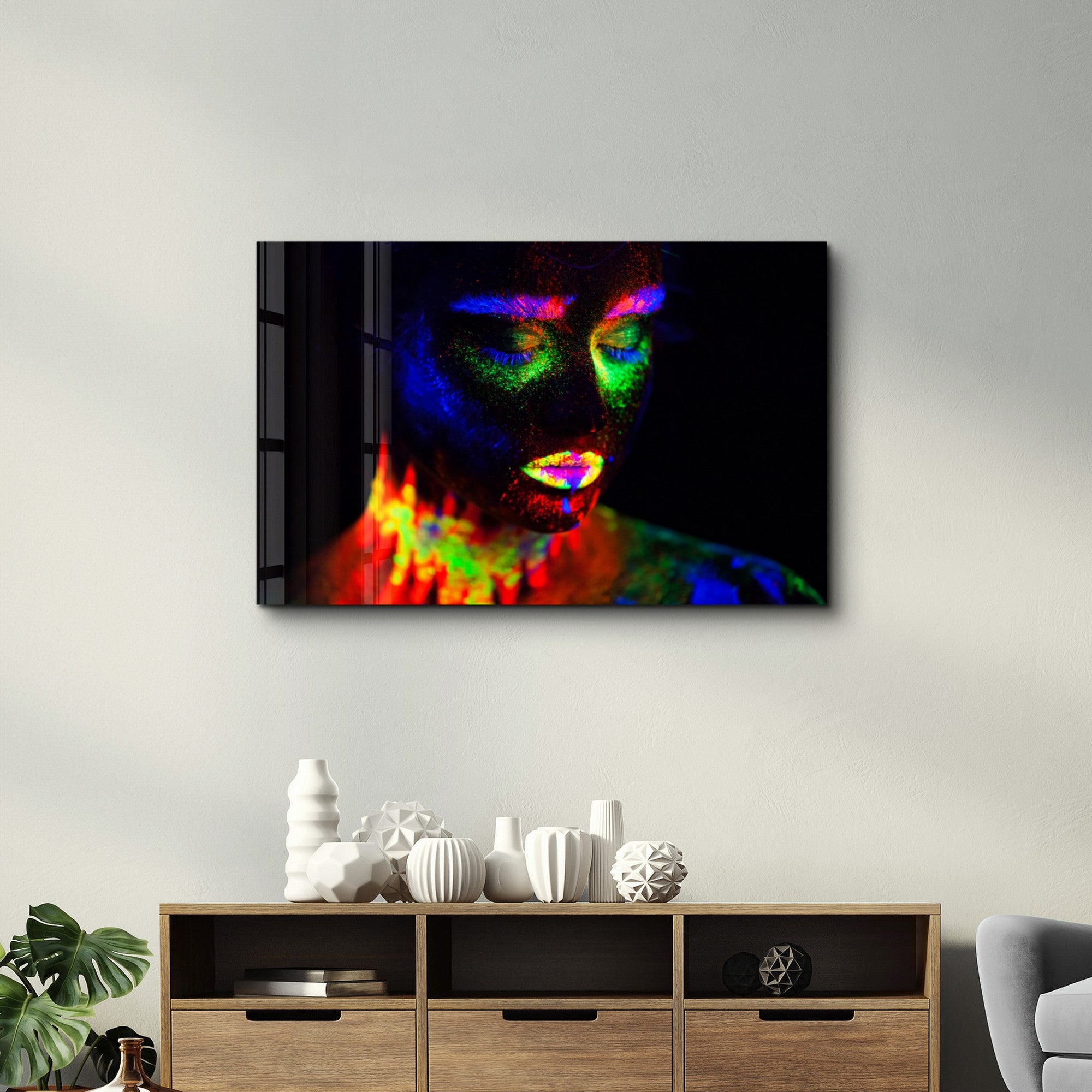 Arte Decorativa em Vidro Temperado Multicolor 70x110cm - Impressão UV de Alta Qualidade