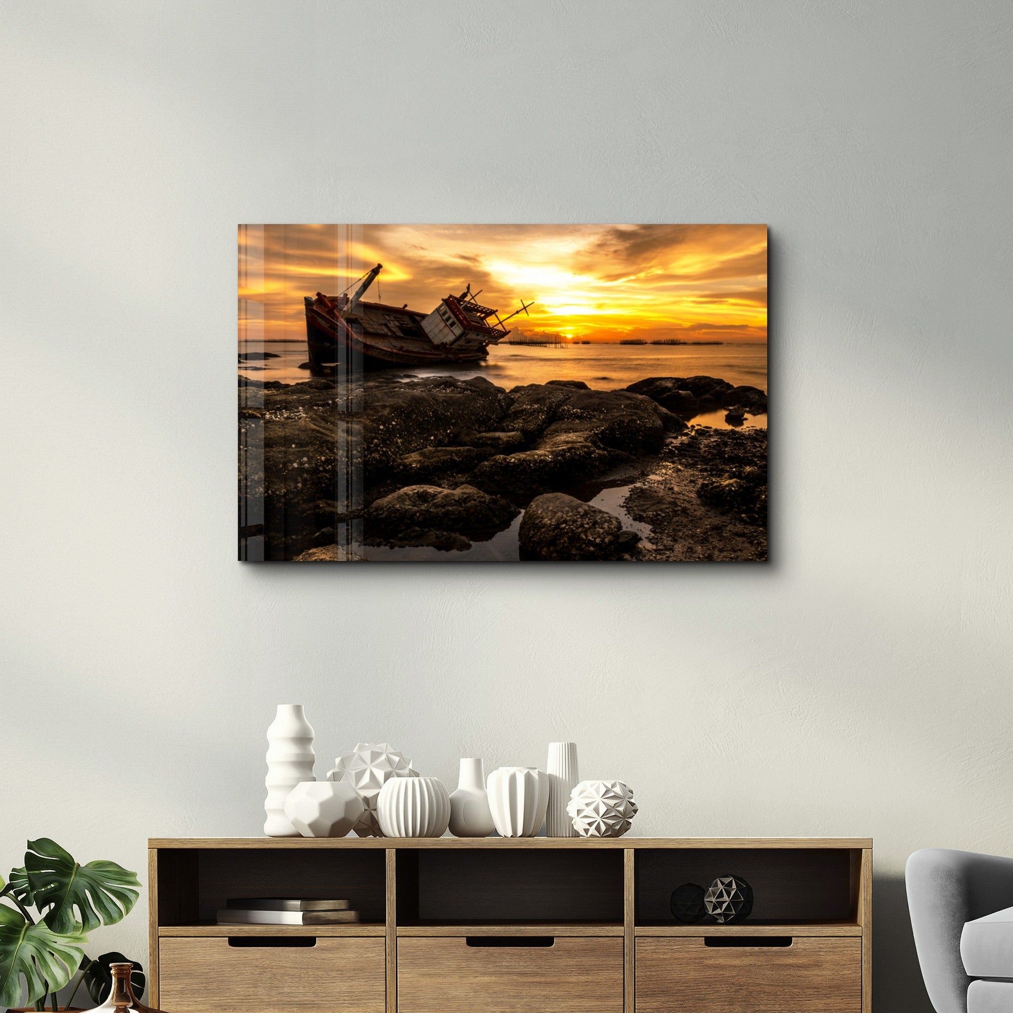 Arte Decorativa em Vidro Temperado Multicolor 35x55cm - Impressão UV de Alta Qualidade