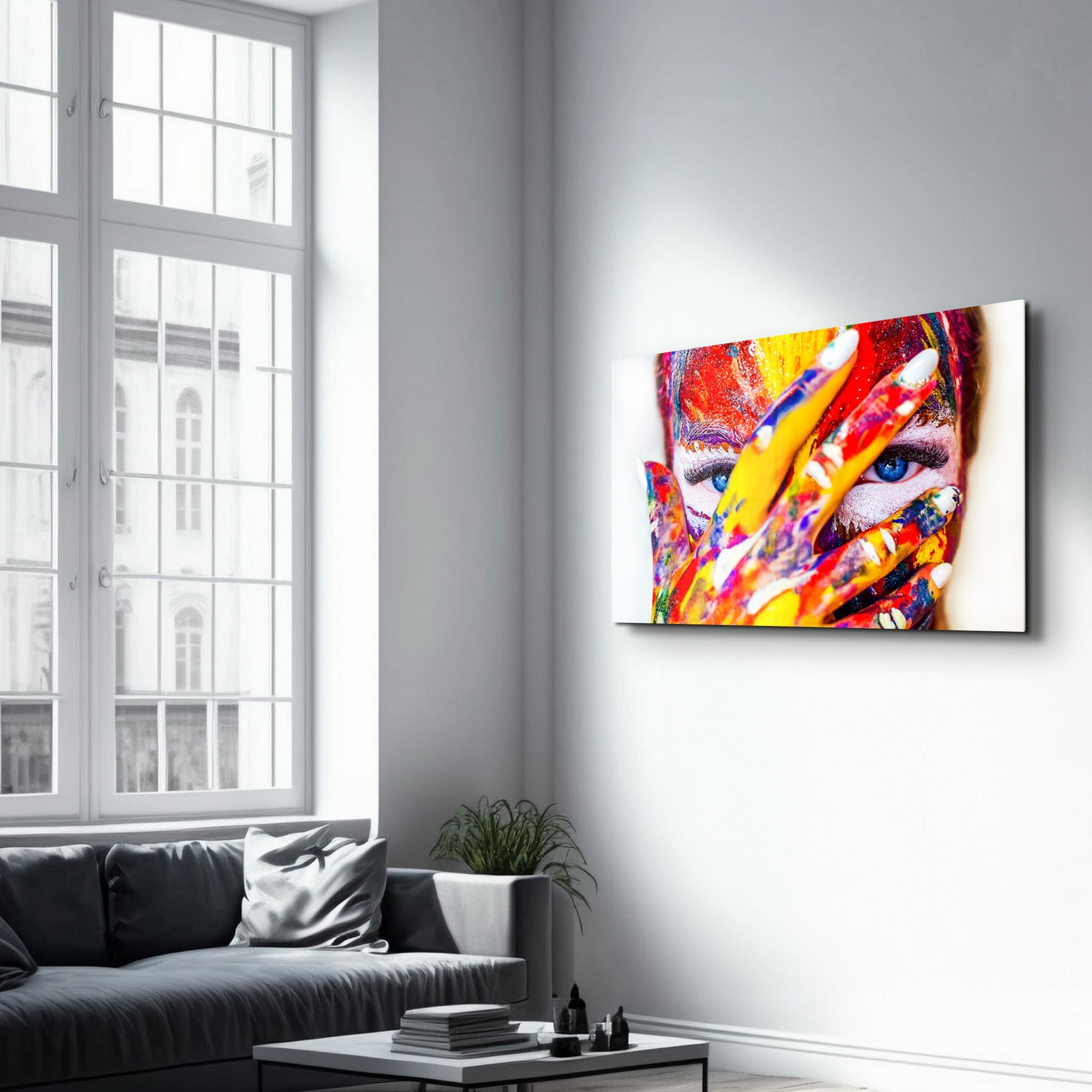 Arte Decorativa em Vidro Temperado Multicolor 70x110cm - Impressão UV de Alta Qualidade