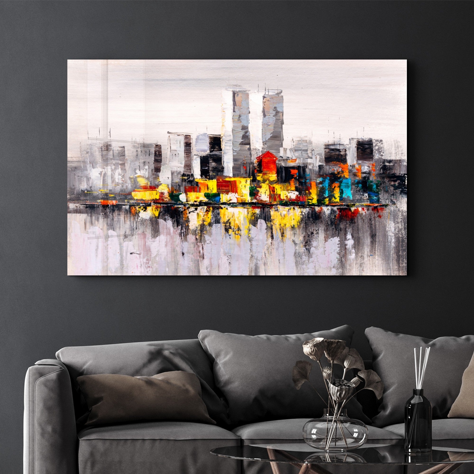 Arte Decorativa em Vidro Temperado Multicolor 35x55cm - Impressão UV de Alta Qualidade