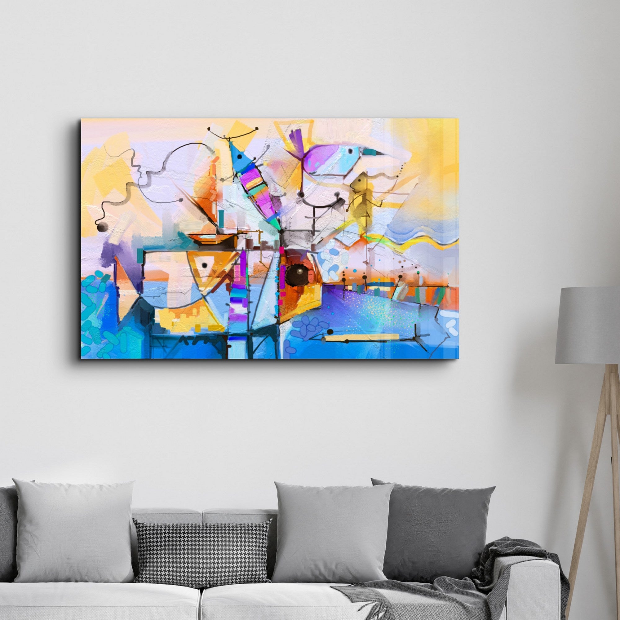 Arte Decorativa em Vidro Temperado Multicolor 35x55cm - Impressão UV de Alta Qualidade