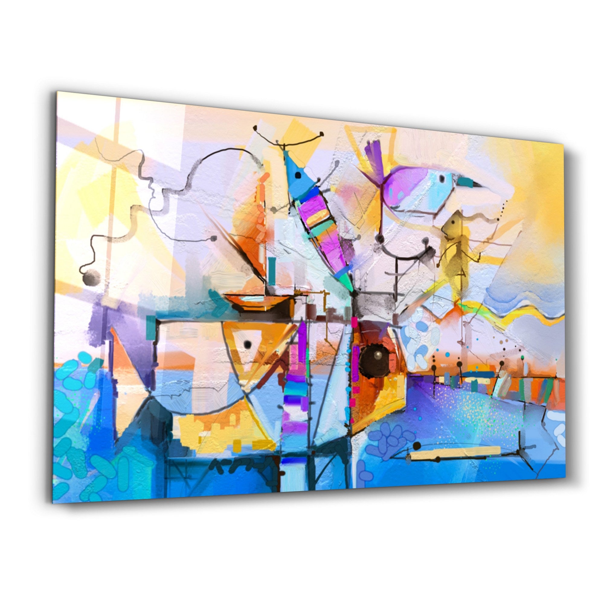 Arte Decorativa em Vidro Temperado Multicolor 46x72cm - Impressão UV de Alta Qualidade