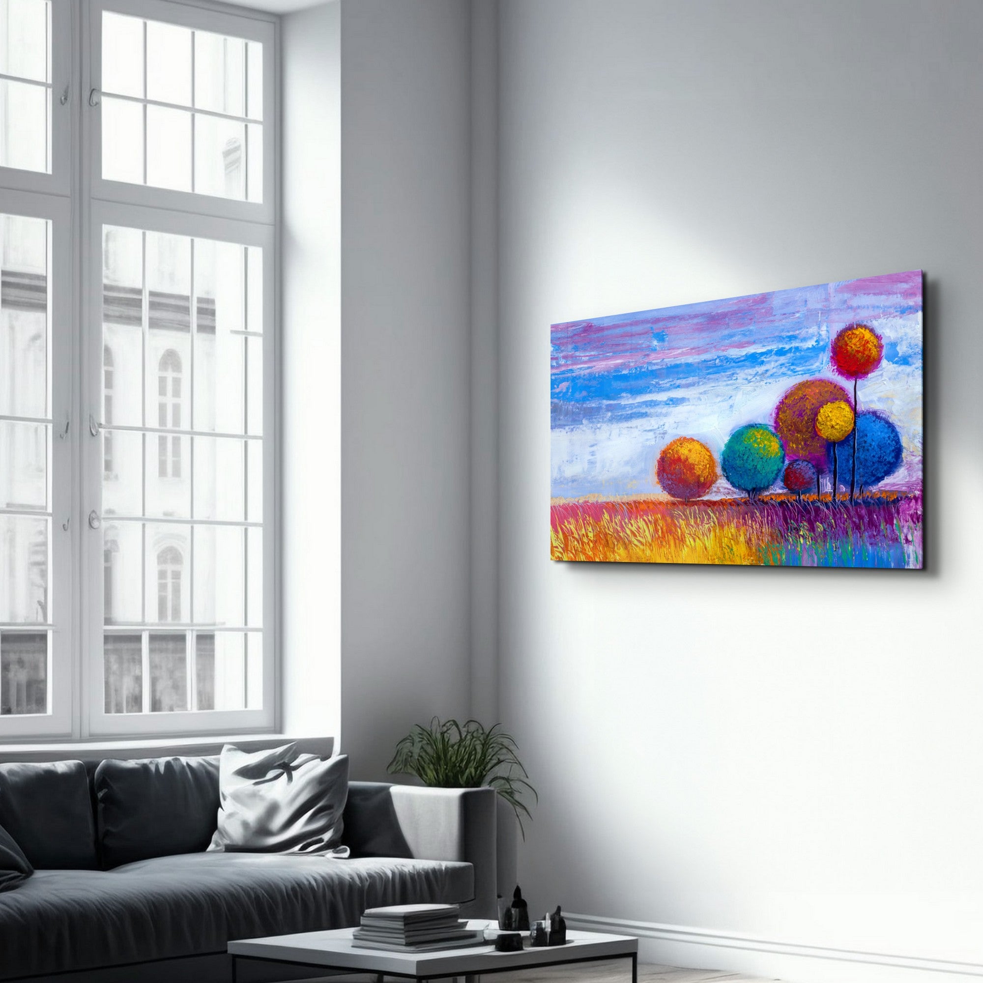 Arte em Vidro Temperado Multicolor 35x55cm - Pintura Decorativa UV de Alta Qualidade