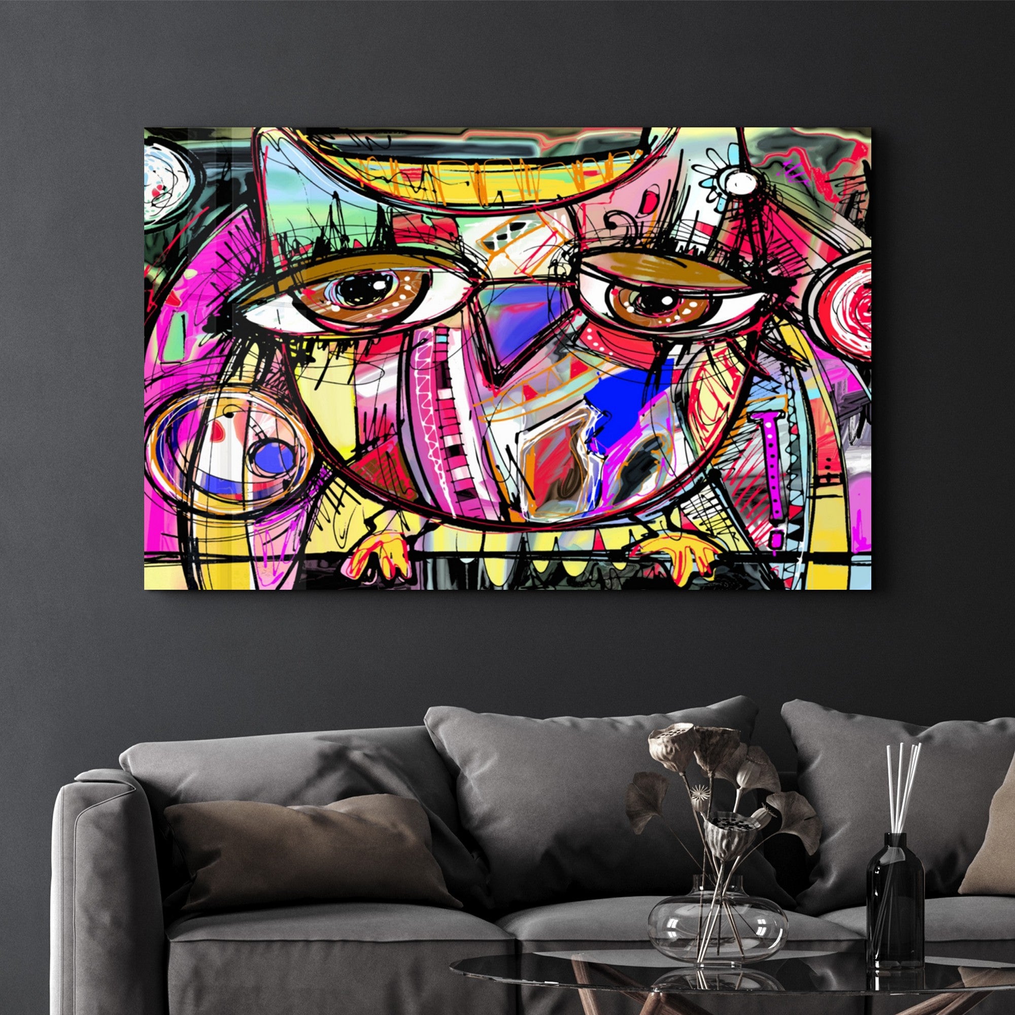 Arte em Vidro Temperado Multicolor 35x55cm - Pintura Decorativa UV de Alta Qualidade