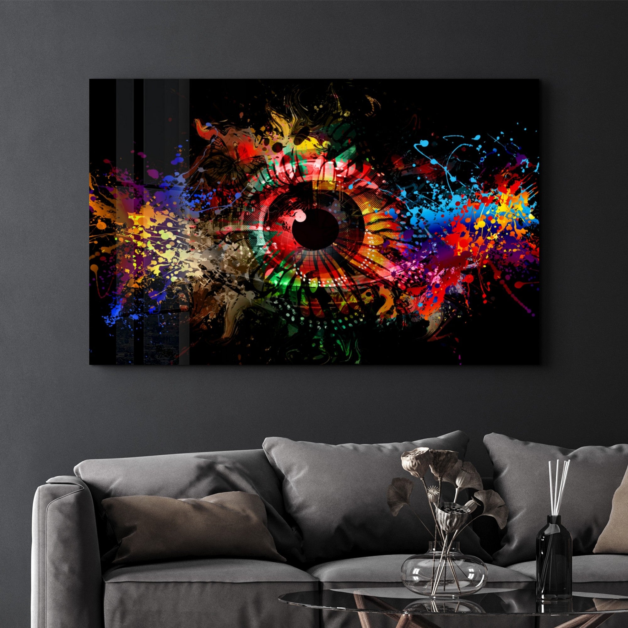 Arte em Vidro Temperado Multicolor 35x55cm - Pintura Decorativa UV de Alta Qualidade