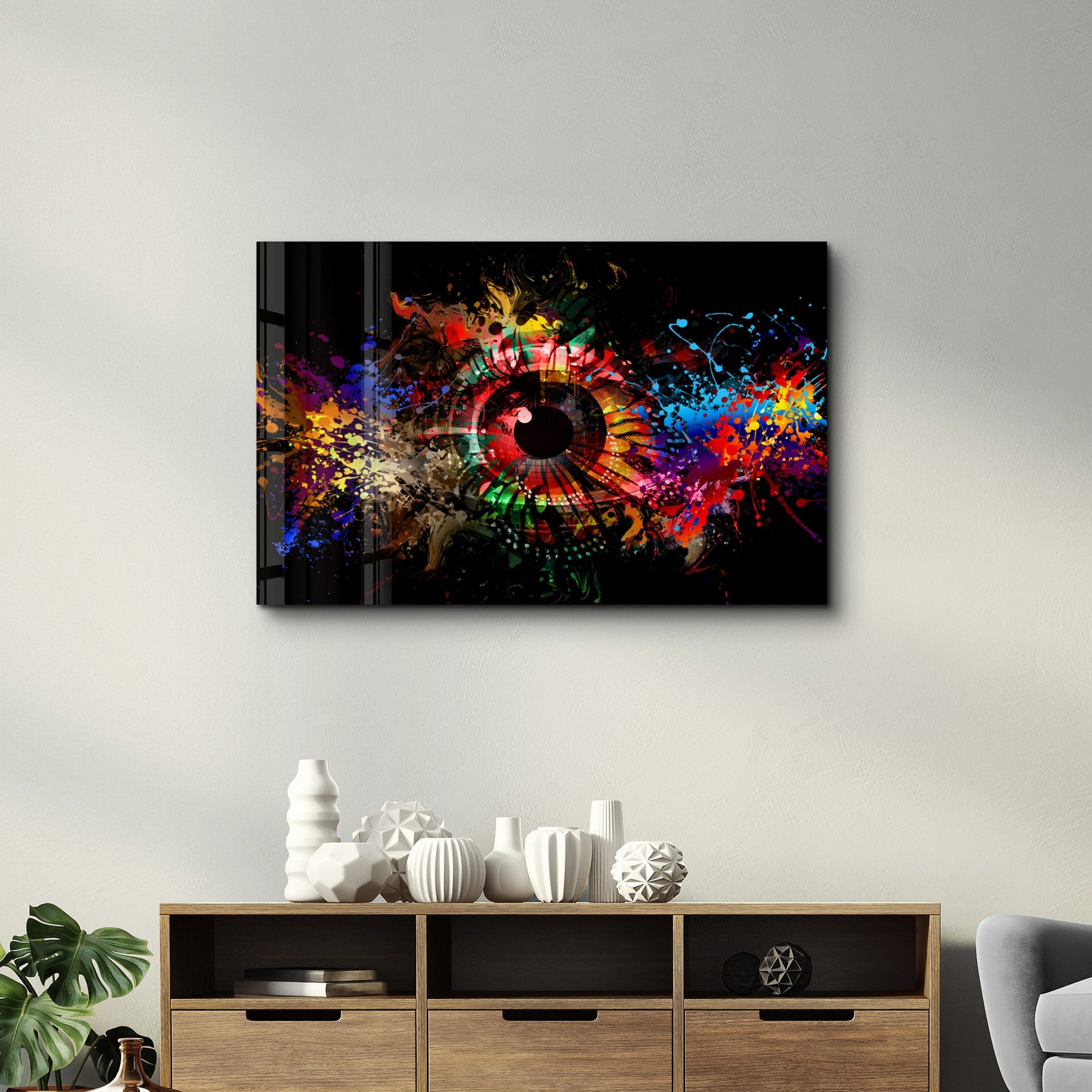 Arte em Vidro Temperado Multicolor 35x55cm - Pintura Decorativa UV de Alta Qualidade