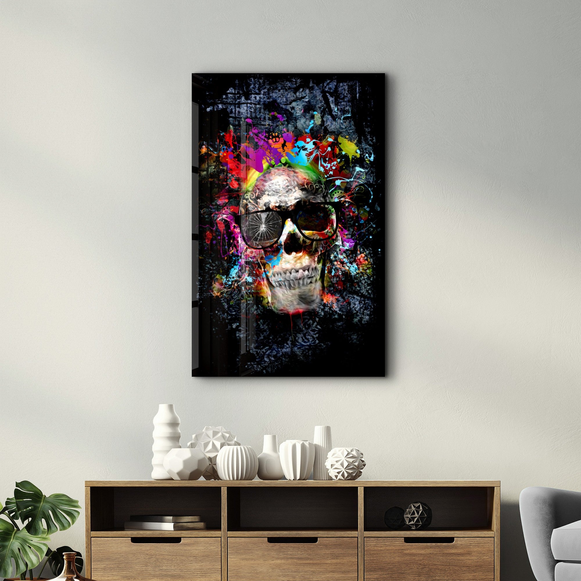 Arte em Vidro Temperado Multicolor 35x55cm - Pintura Decorativa UV de Alta Qualidade