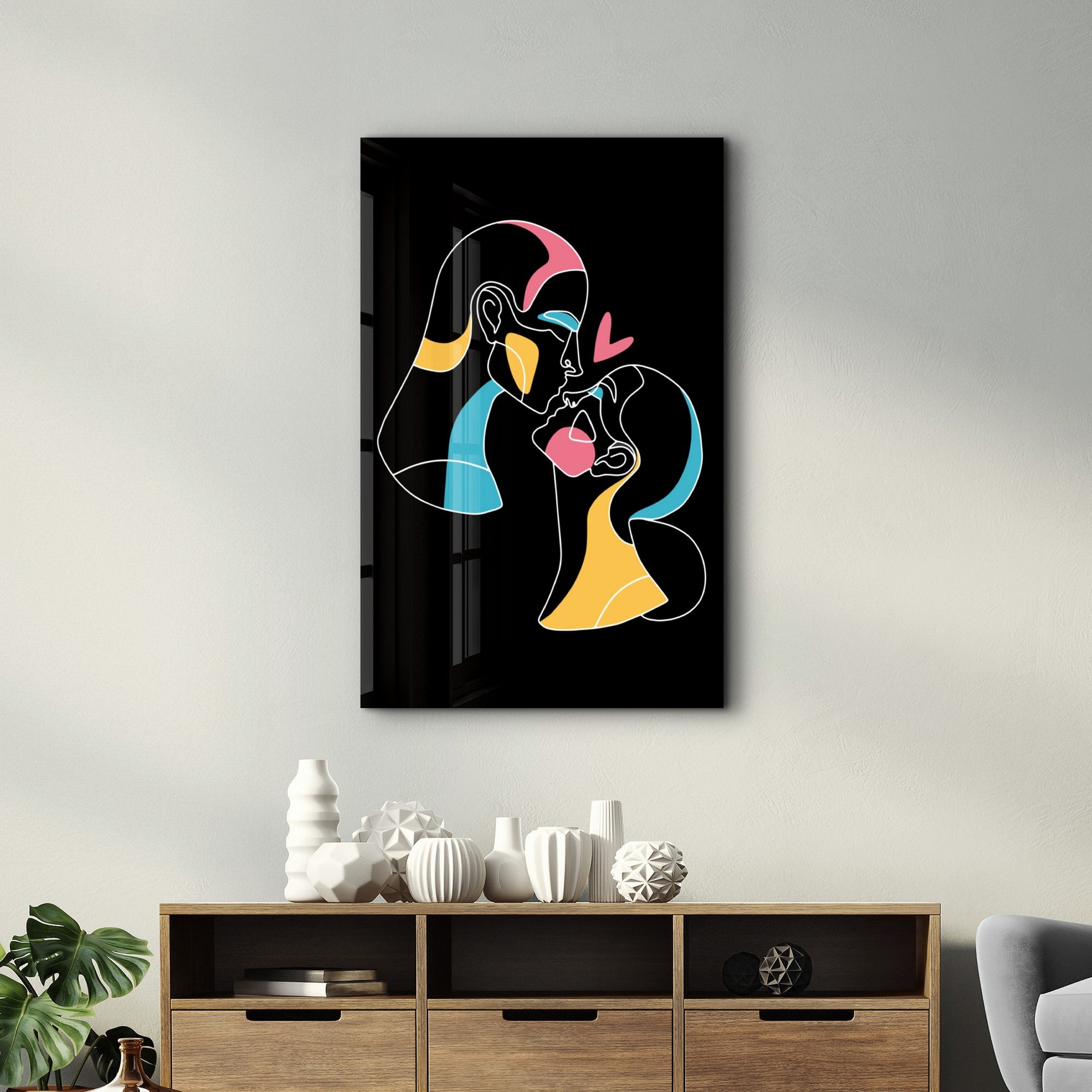 Arte em Vidro Temperado Multicolor 70x110cm - Pintura Decorativa UV Premium