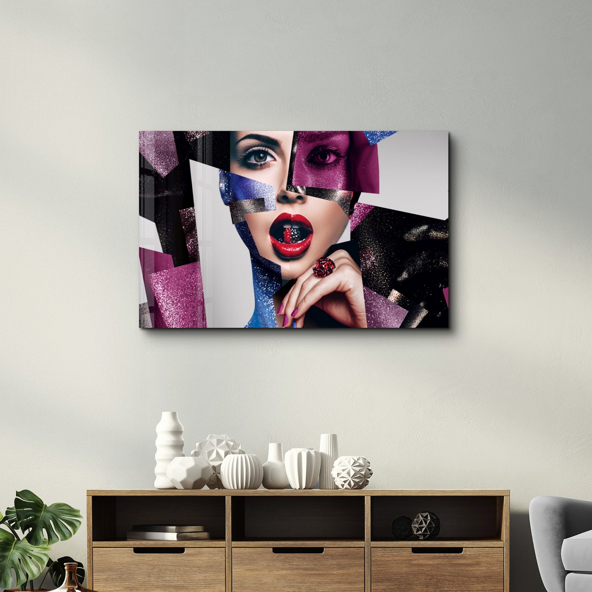 Quadro Decorativo em Vidro Temperado Multicolor 35x55cm - Impressão UV de Alta Qualidade