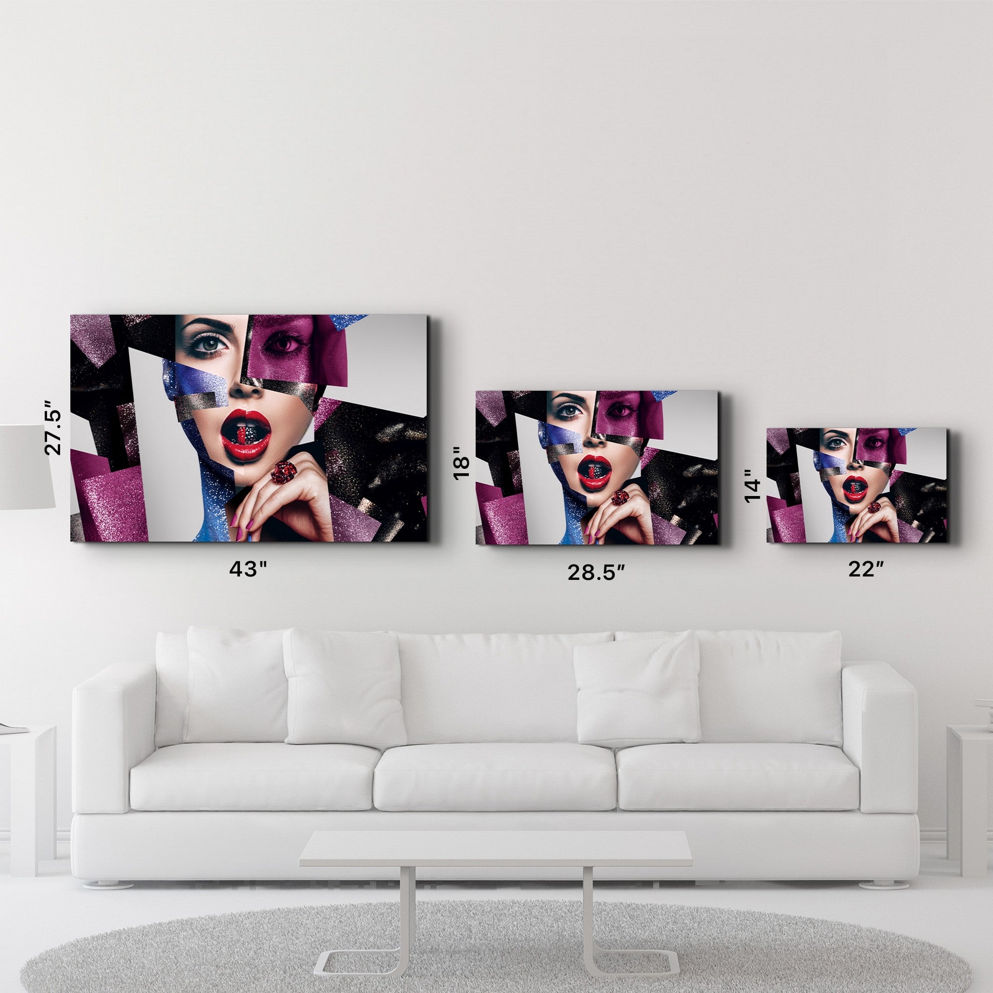 Quadro Decorativo em Vidro Temperado Multicolor 35x55cm - Impressão UV de Alta Qualidade