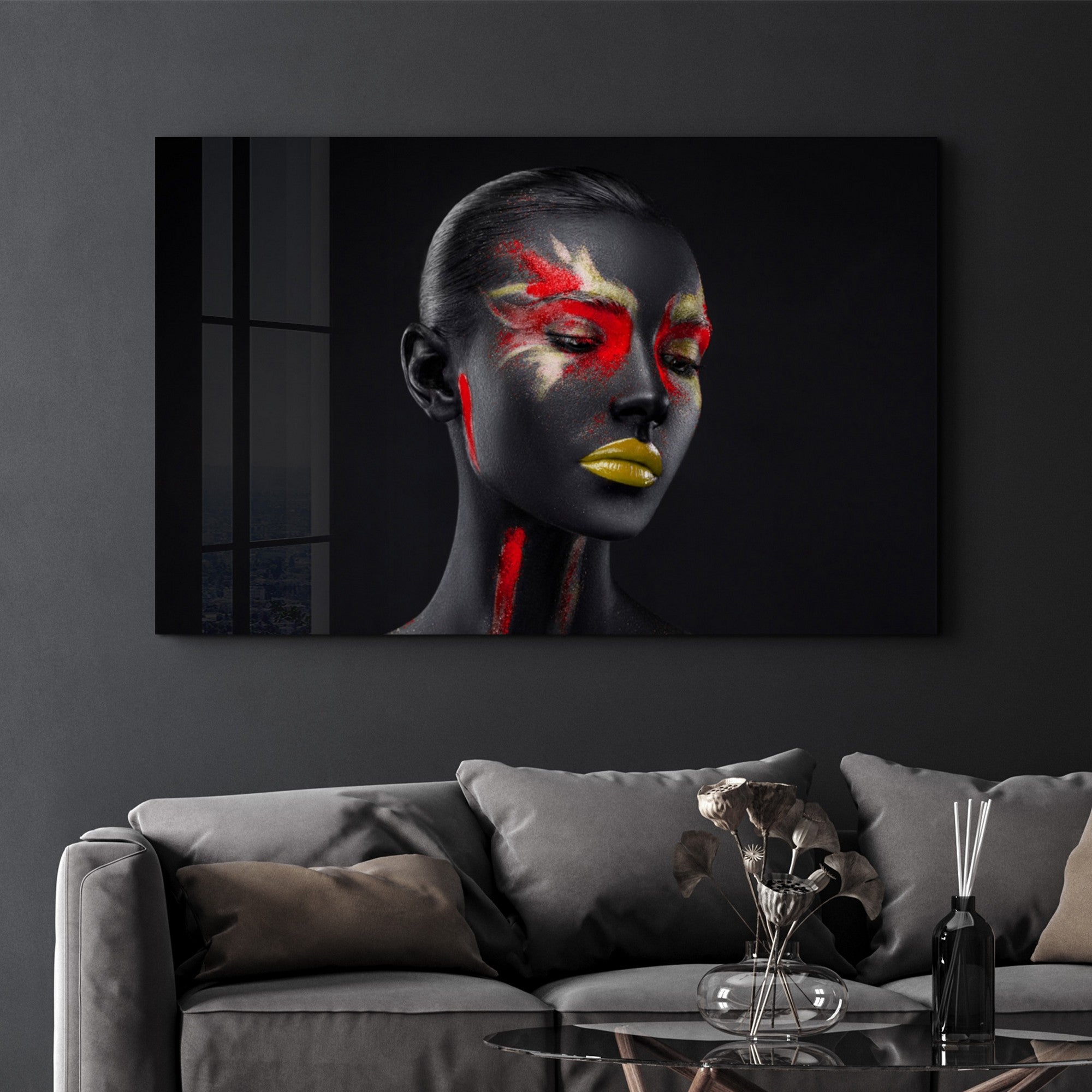 Arte Decorativa em Vidro Temperado Multicolor 46x72cm - Impressão UV de Alta Qualidade