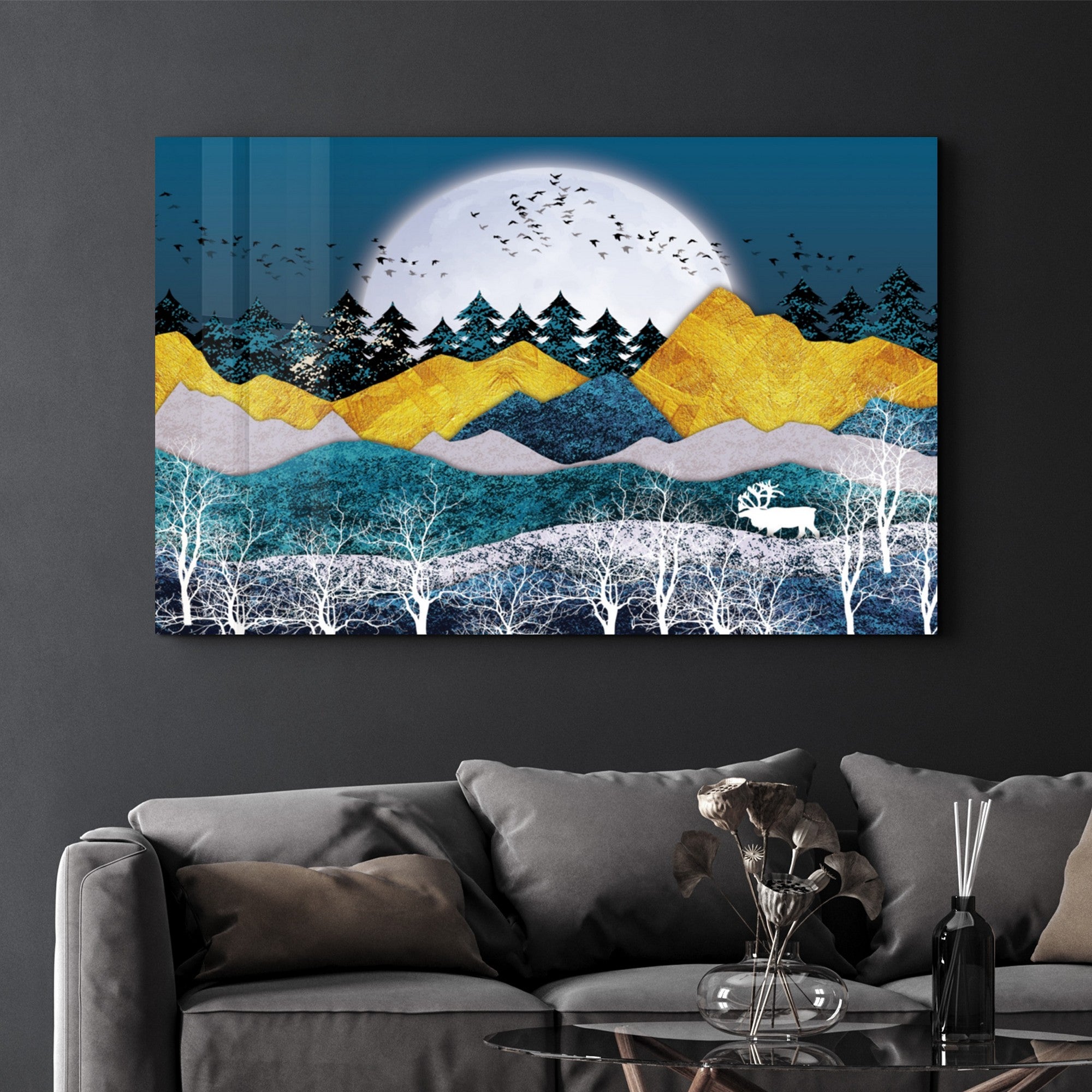 Arte em Vidro Temperado Multicolor 35x55cm - Pintura Decorativa UV de Alta Qualidade