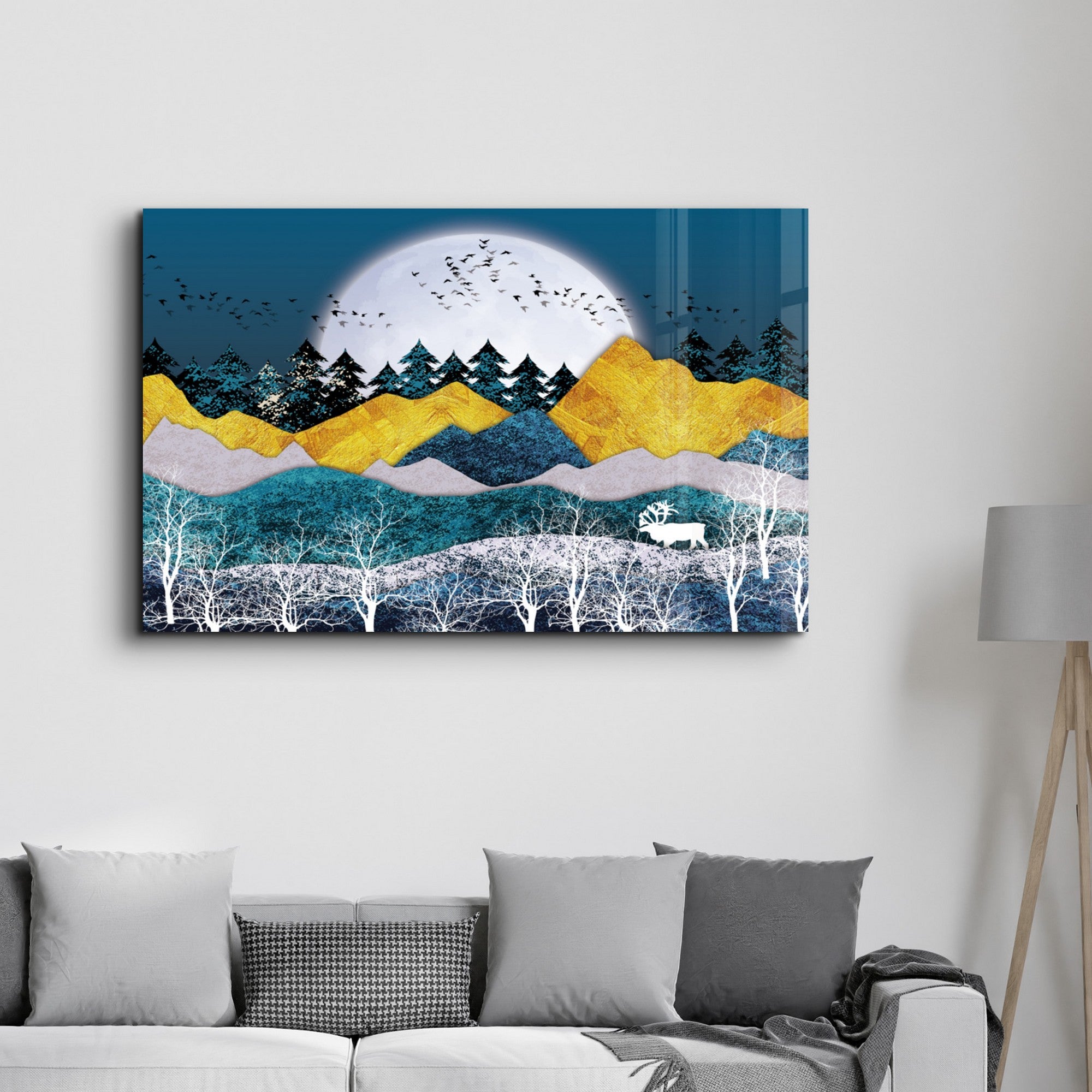 Arte Decorativa em Vidro Temperado Multicolor 46x72cm - Impressão UV de Alta Qualidade