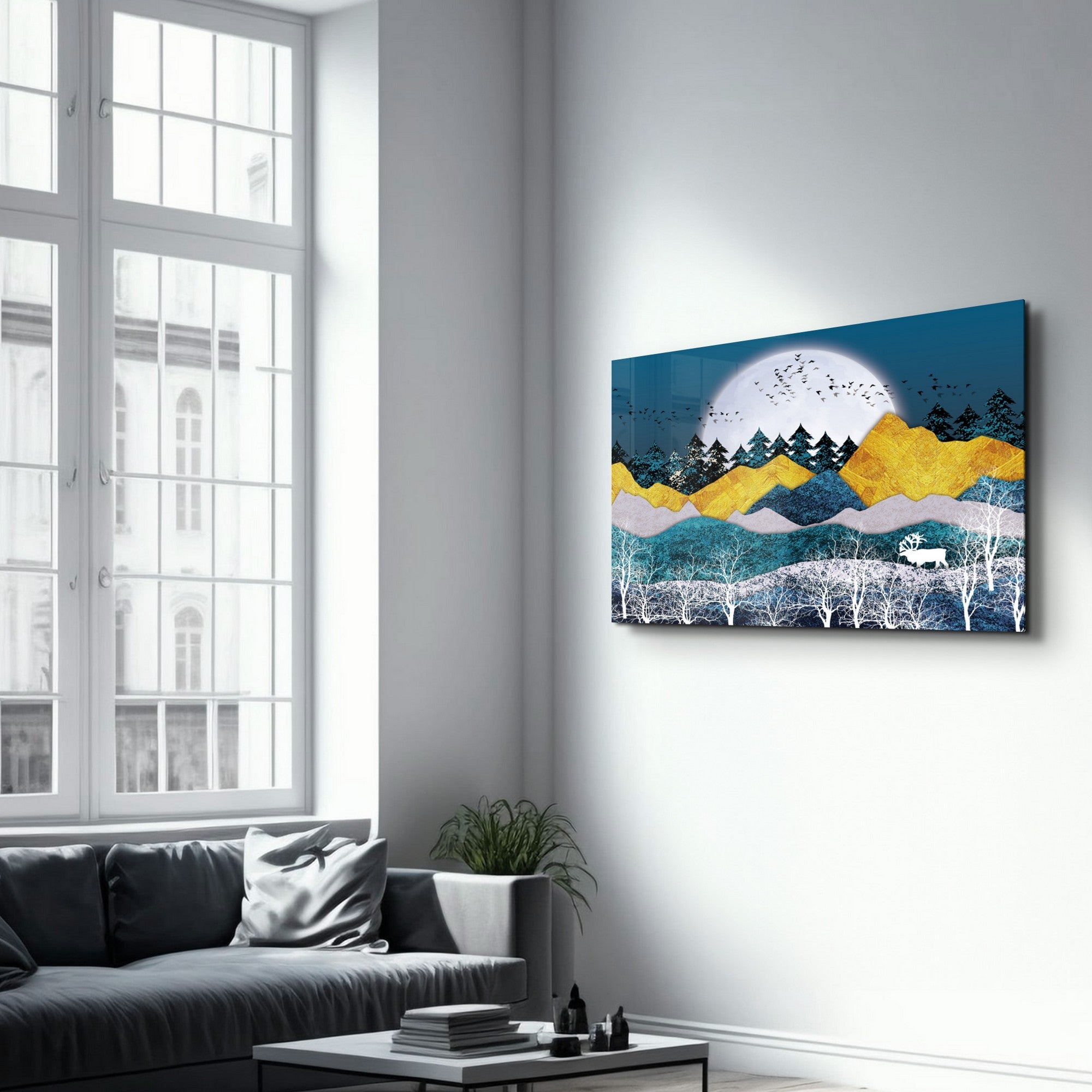 Arte Decorativa em Vidro Temperado Multicolor 46x72cm - Impressão UV de Alta Qualidade