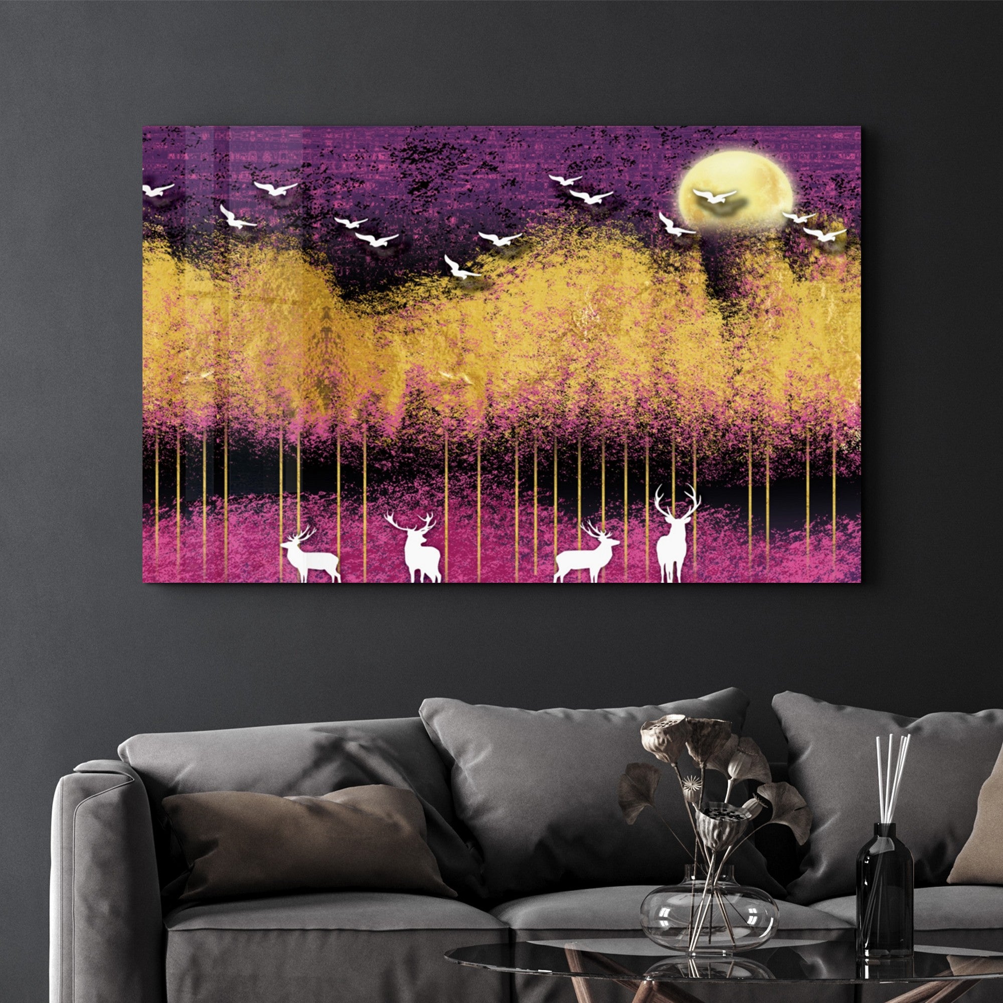 Arte em Vidro Temperado Multicolor 35x55cm - Pintura Decorativa UV de Alta Qualidade