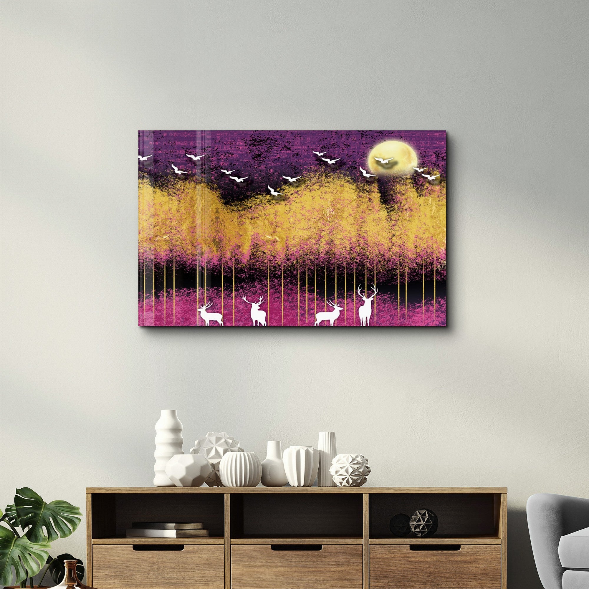 Arte em Vidro Temperado Multicolor 35x55cm - Pintura Decorativa UV de Alta Qualidade