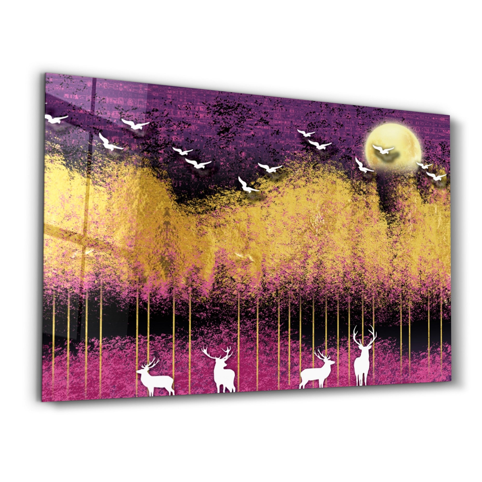 Arte em Vidro Temperado Multicolor 35x55cm - Pintura Decorativa UV de Alta Qualidade