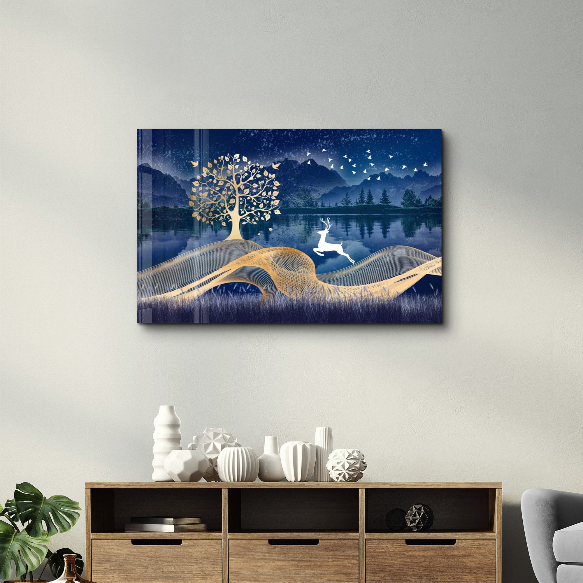 Arte Decorativa em Vidro Temperado Multicolor 35x55cm - Impressão UV de Alta Qualidade