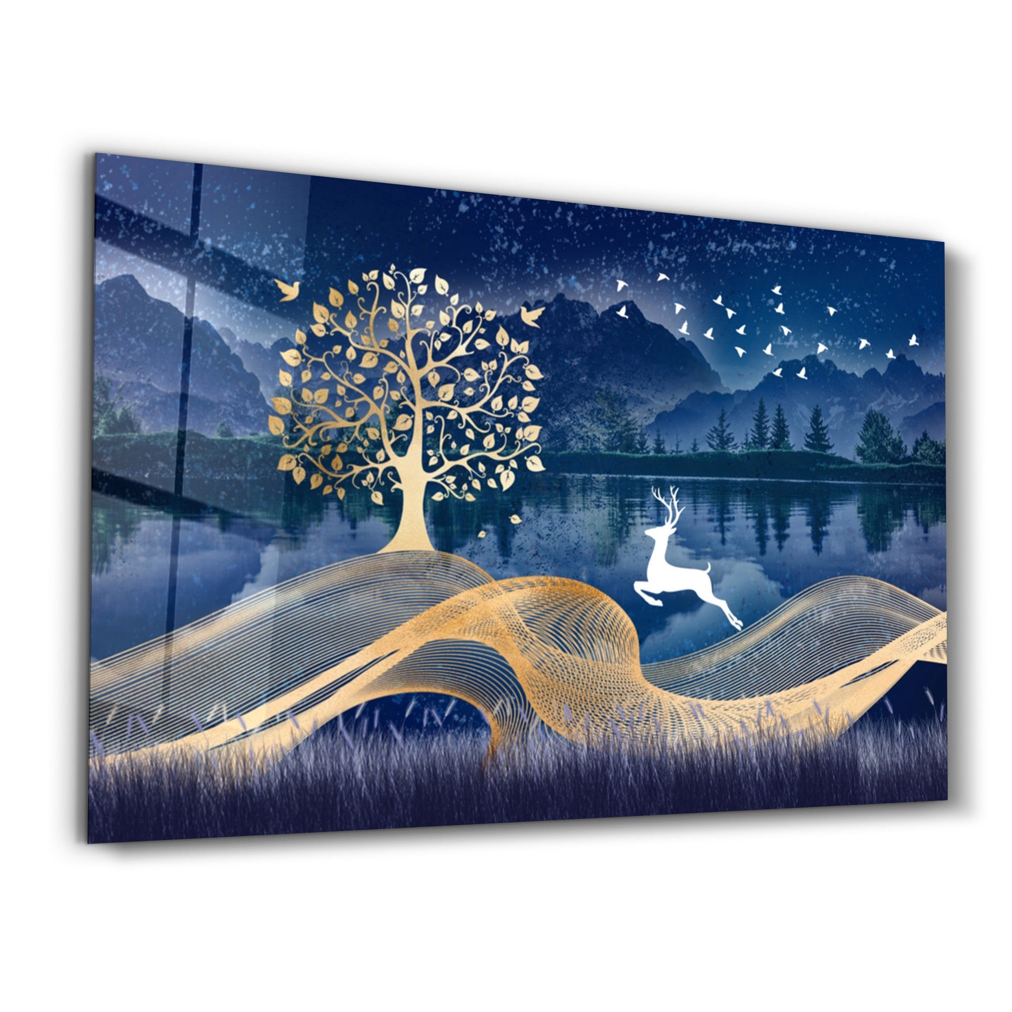 Arte Decorativa em Vidro Temperado Multicolor 35x55cm - Impressão UV de Alta Qualidade