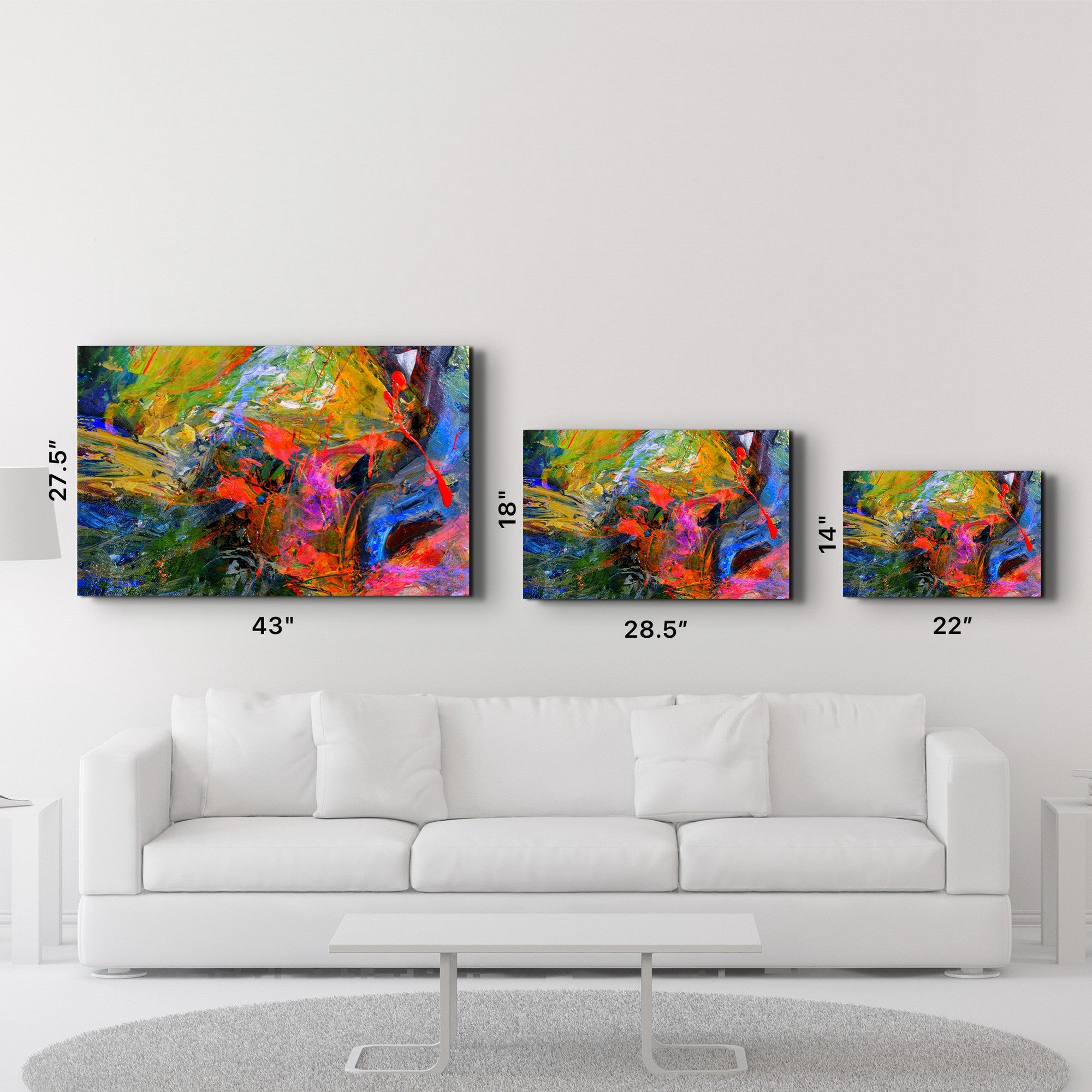 Arte Decorativa em Vidro Temperado Multicolor 35x55cm - Impressão UV de Alta Qualidade