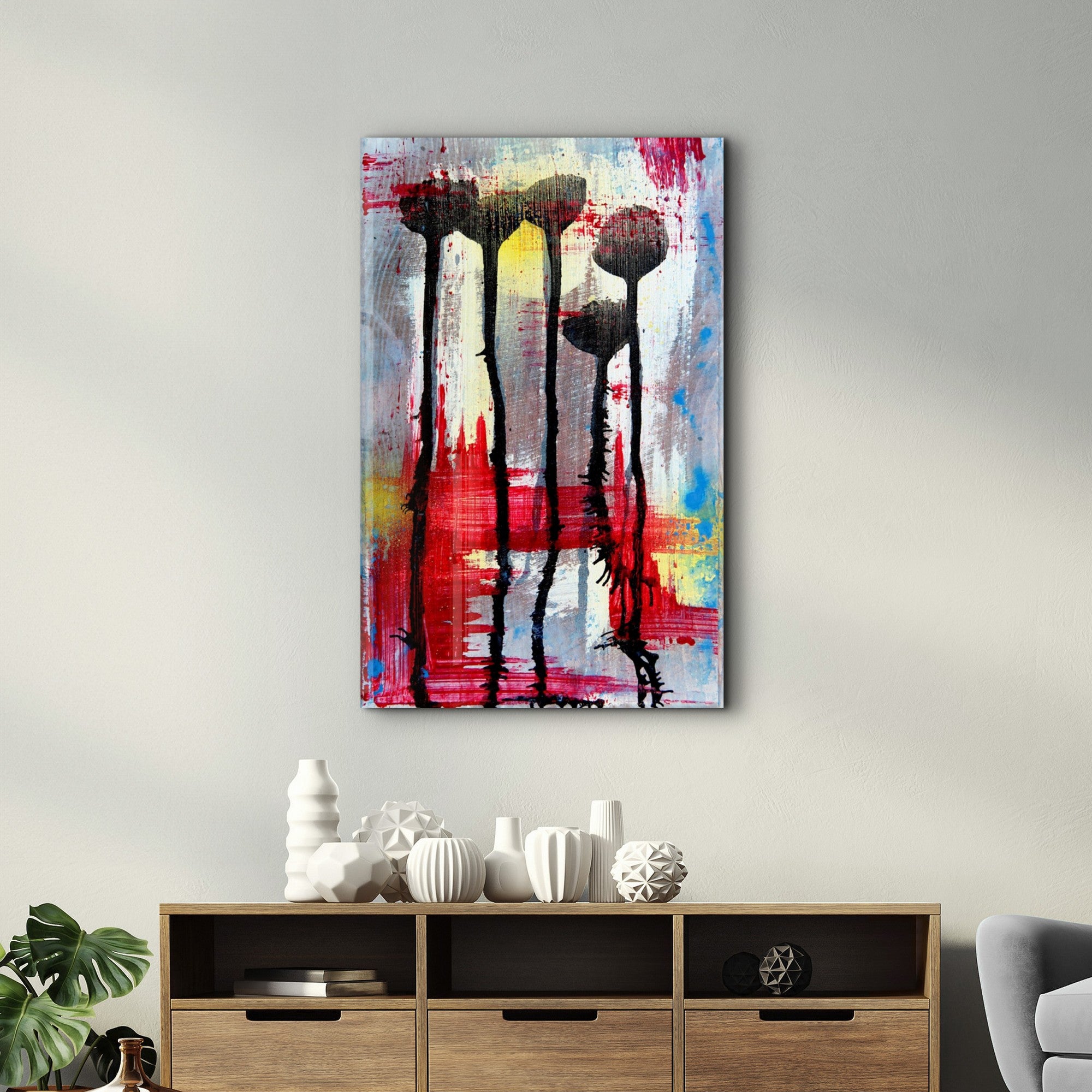 Arte Decorativa em Vidro Temperado Multicolor 35x55cm - Impressão UV de Alta Qualidade