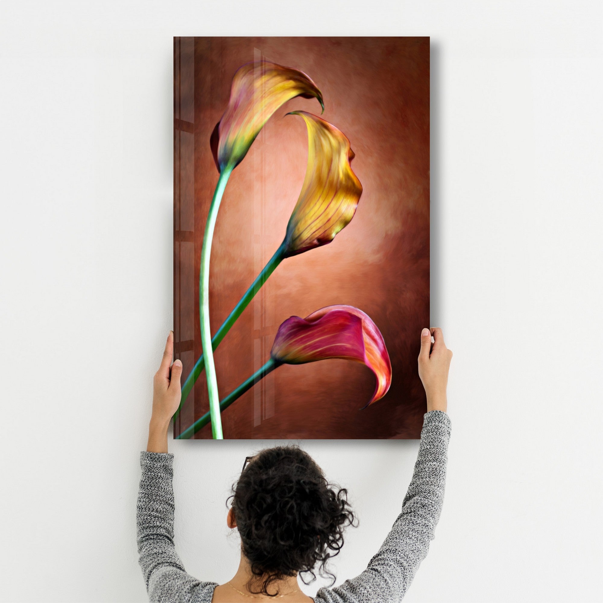 Arte Decorativa em Vidro Temperado Multicolor 35x55cm - Impressão UV de Alta Qualidade