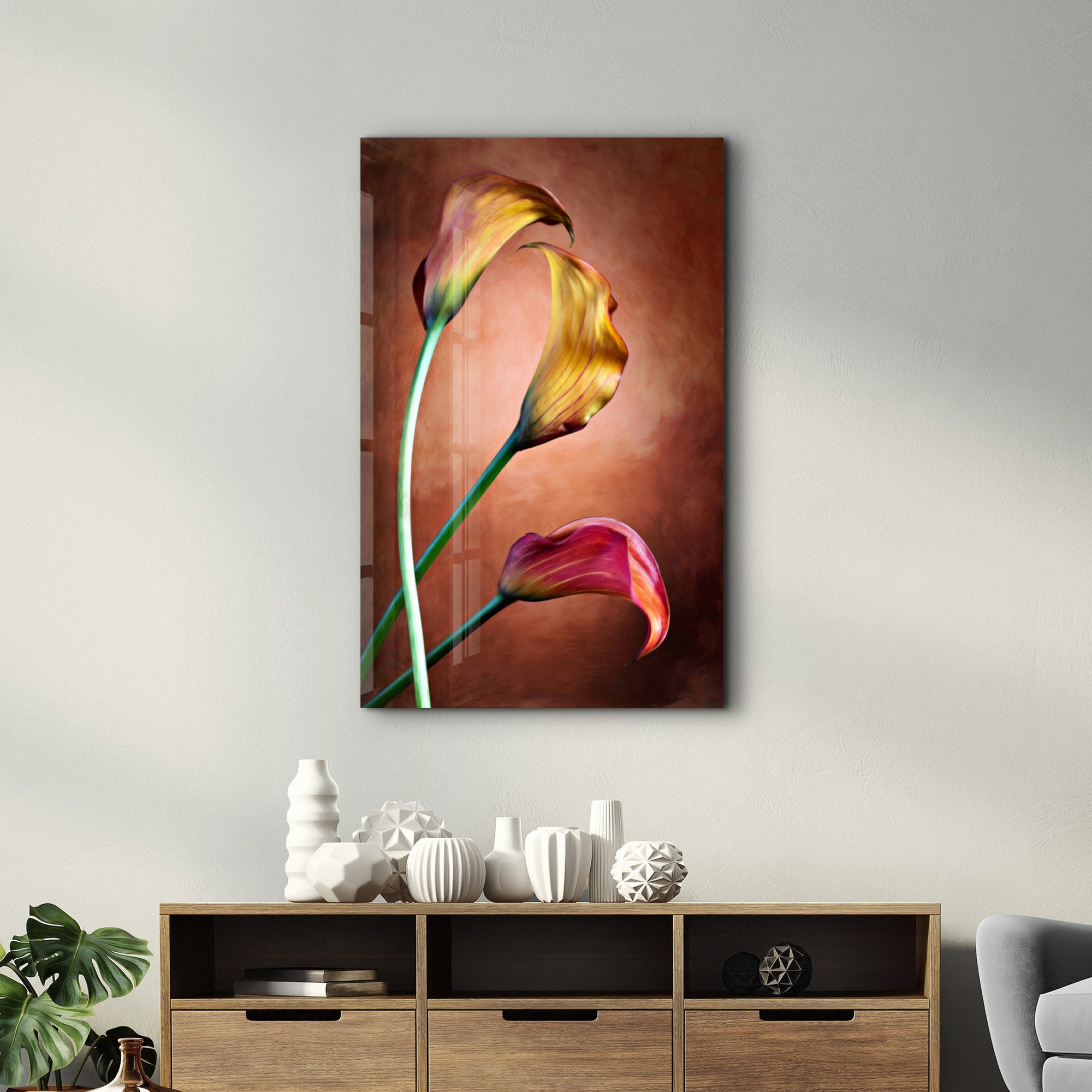 Arte Decorativa em Vidro Temperado Multicolor 35x55cm - Impressão UV de Alta Qualidade