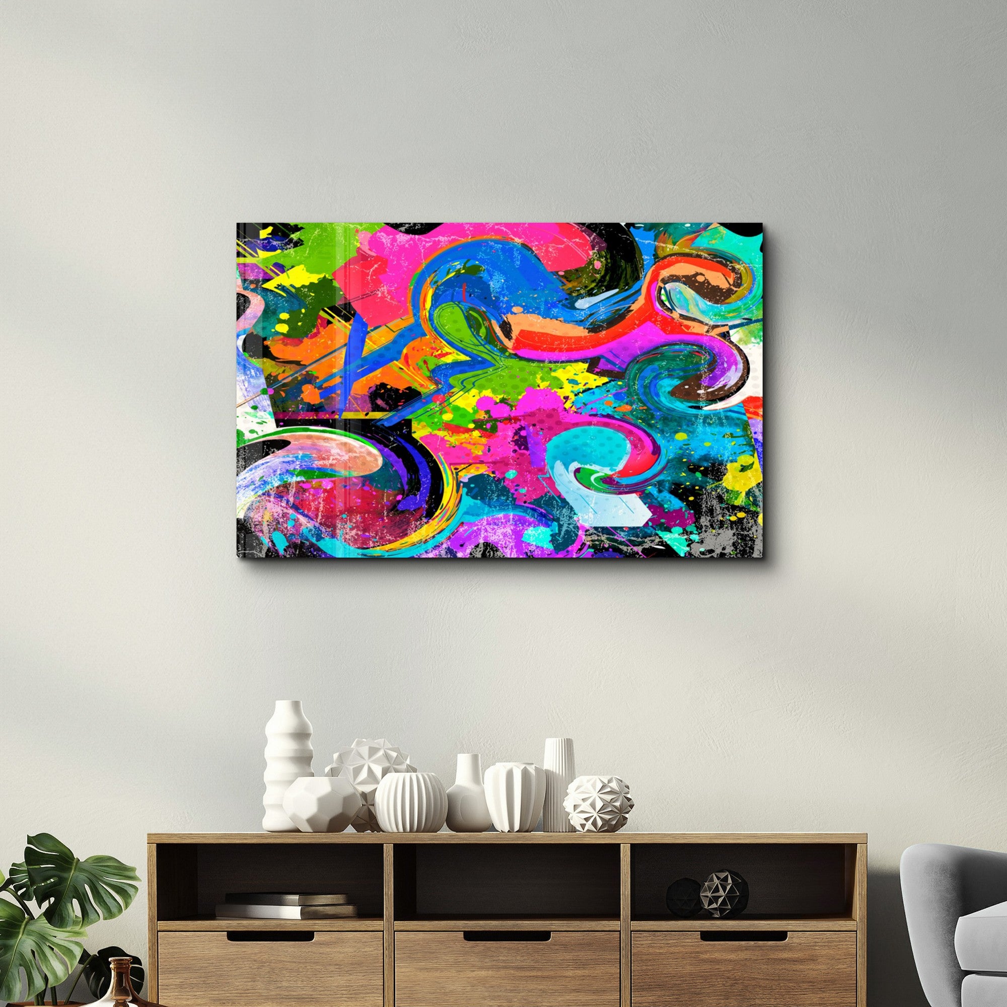 Arte em Vidro Temperado Multicolor 35x55cm - Pintura Decorativa UV de Alta Qualidade