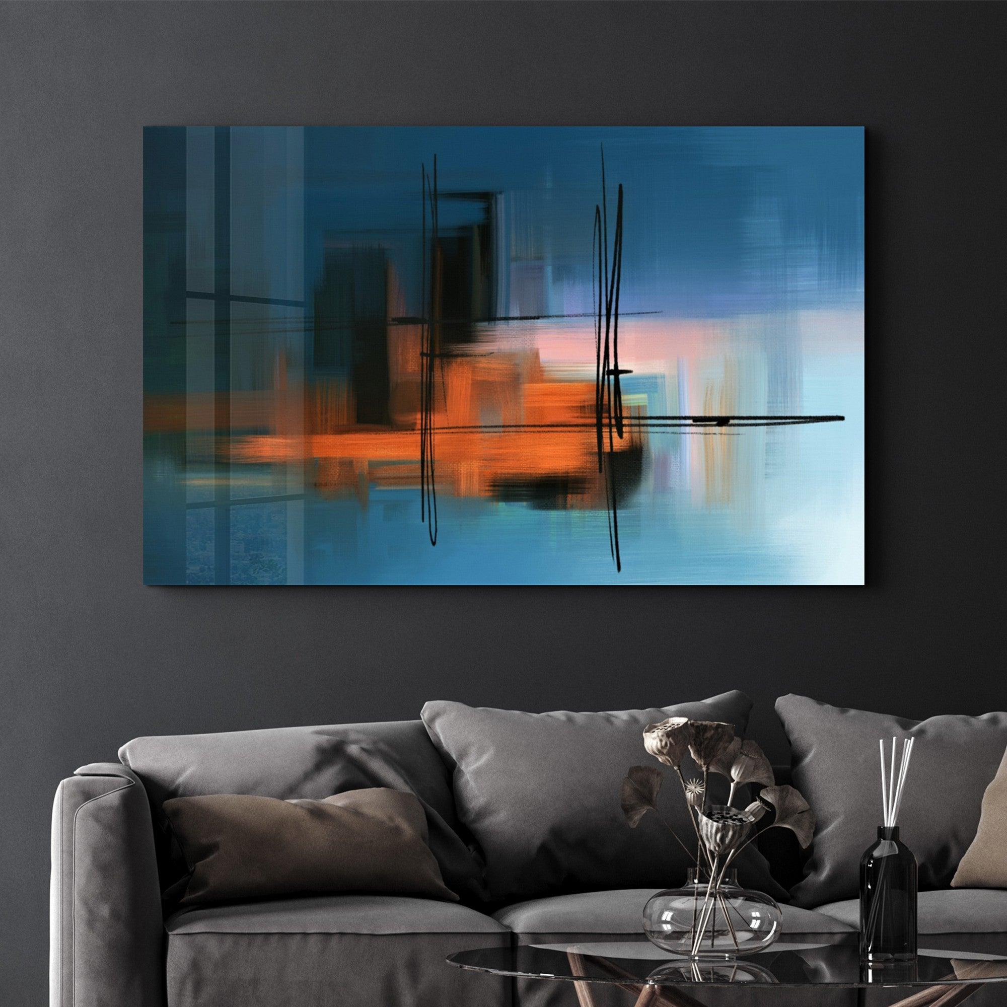 Arte Decorativa em Vidro Temperado Multicolor 35x55cm - Impressão UV de Alta Qualidade