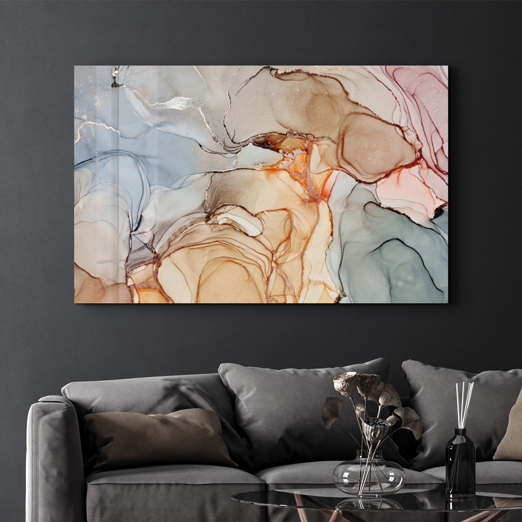 Arte Decorativa em Vidro Temperado Multicolor 70x110cm - Impressão UV de Alta Qualidade