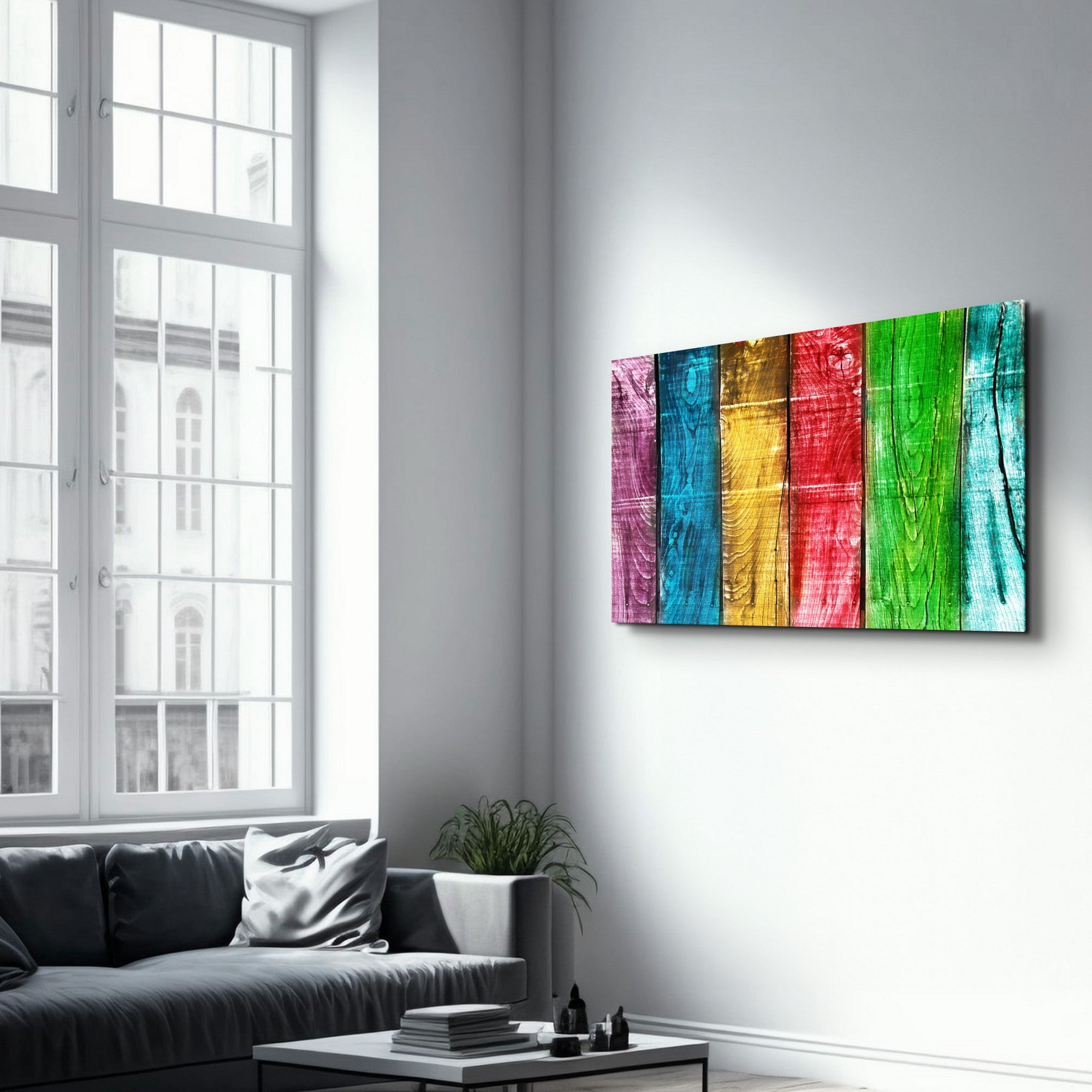 Arte Decorativa em Vidro Temperado Multicolor 35x55cm - Impressão UV de Alta Qualidade