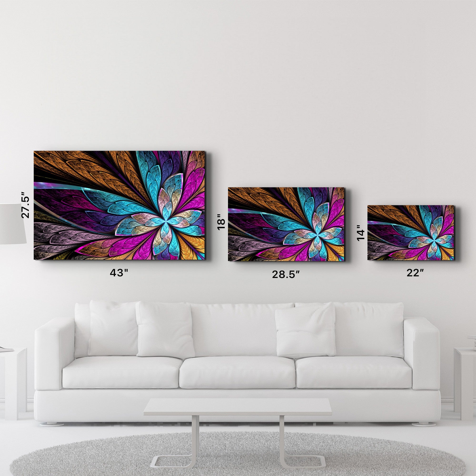 Arte em Vidro Temperado Multicolor 35x55cm - Pintura Decorativa UV de Alta Qualidade