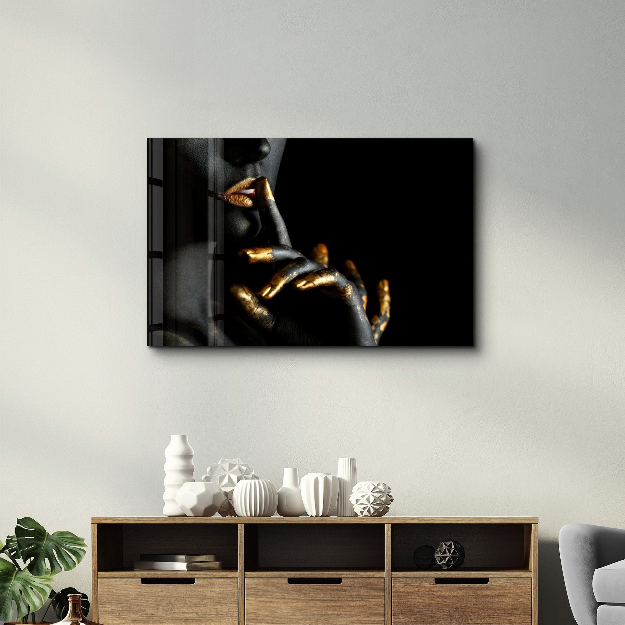 Quadro Decorativo em Vidro Temperado 4 mm OGLS-9014, 35x55 cm, Multicolor, Impressão UV