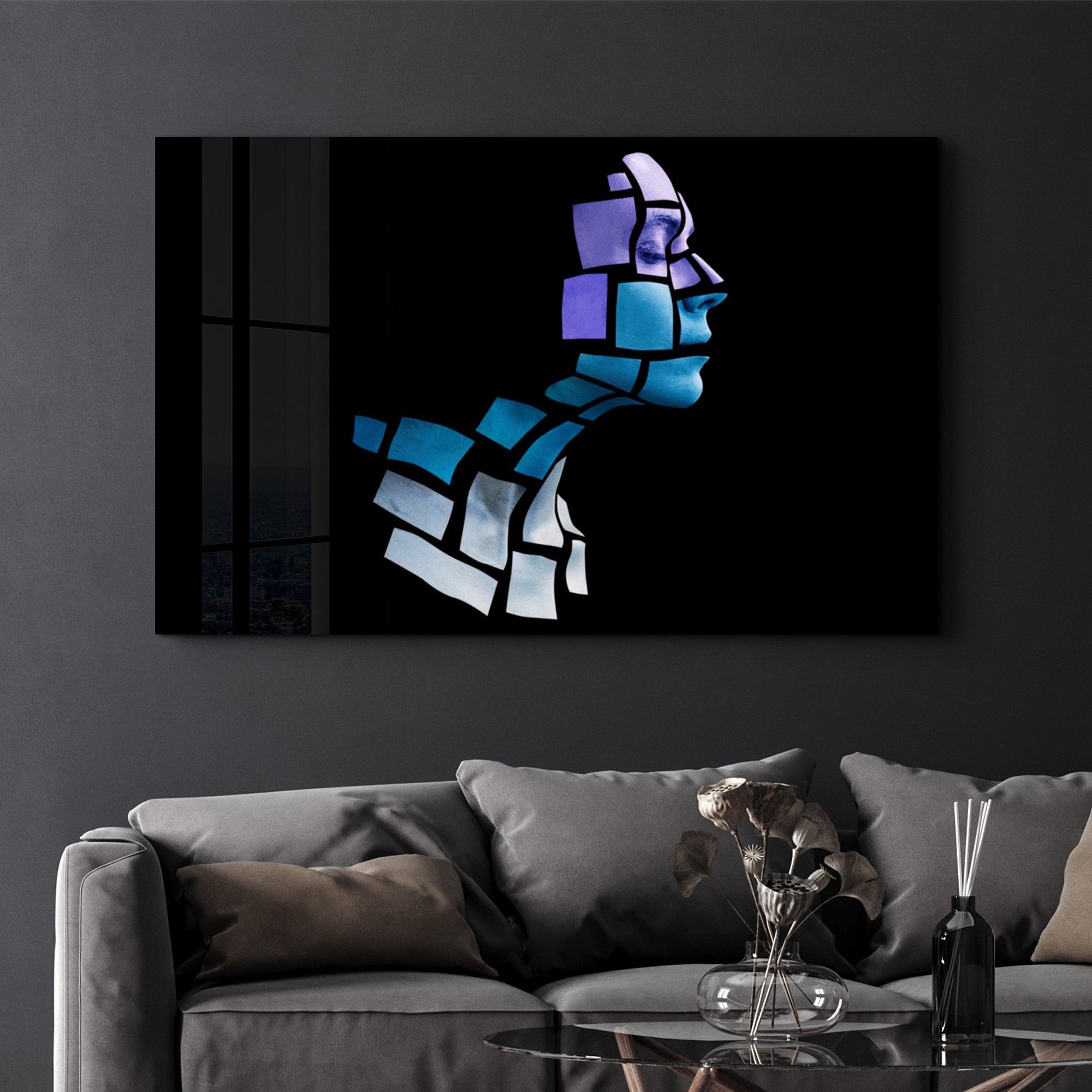 Arte Decorativa em Vidro Temperado Multicolor 35x55cm - Impressão UV de Alta Qualidade