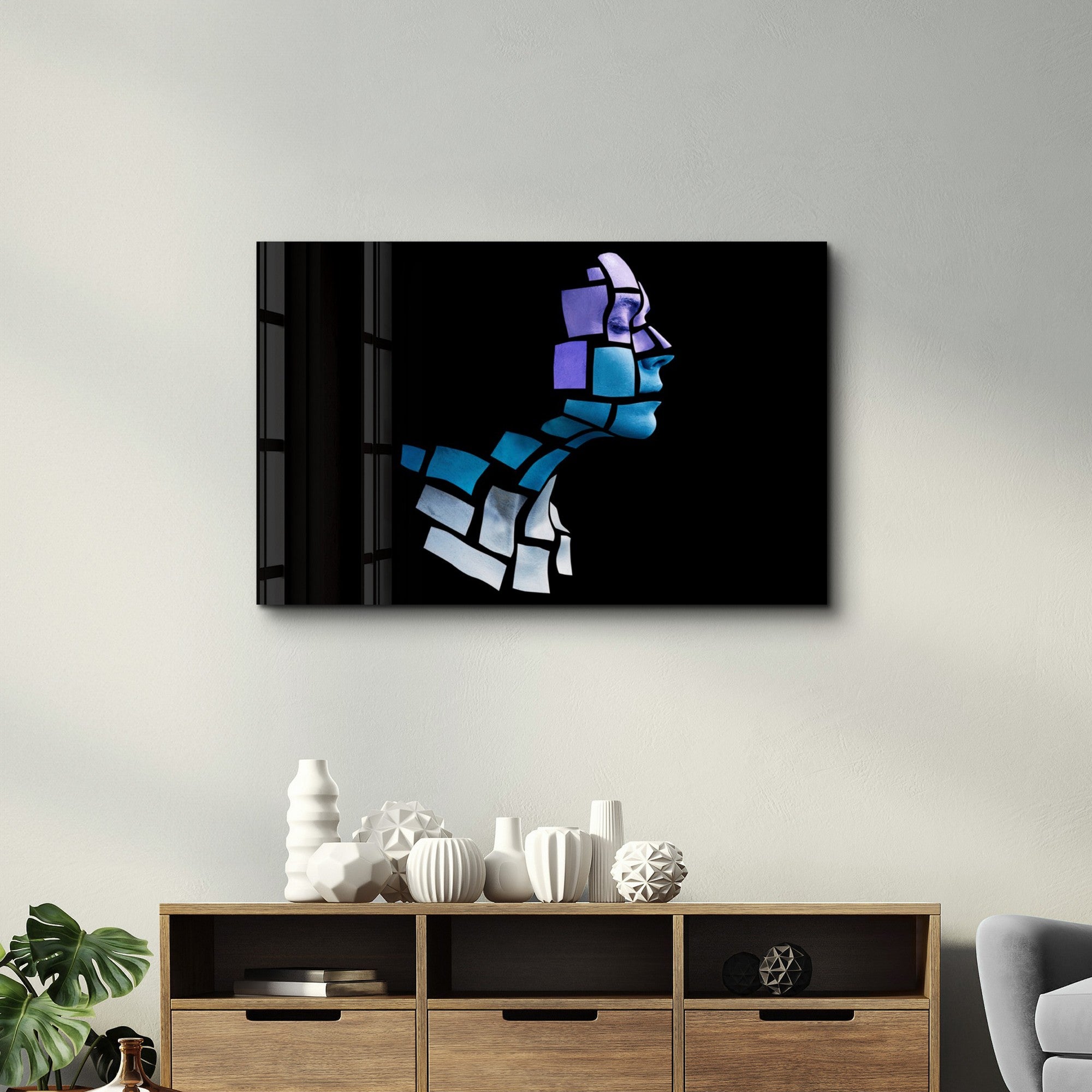 Arte Decorativa em Vidro Temperado Multicolor 35x55cm - Impressão UV de Alta Qualidade