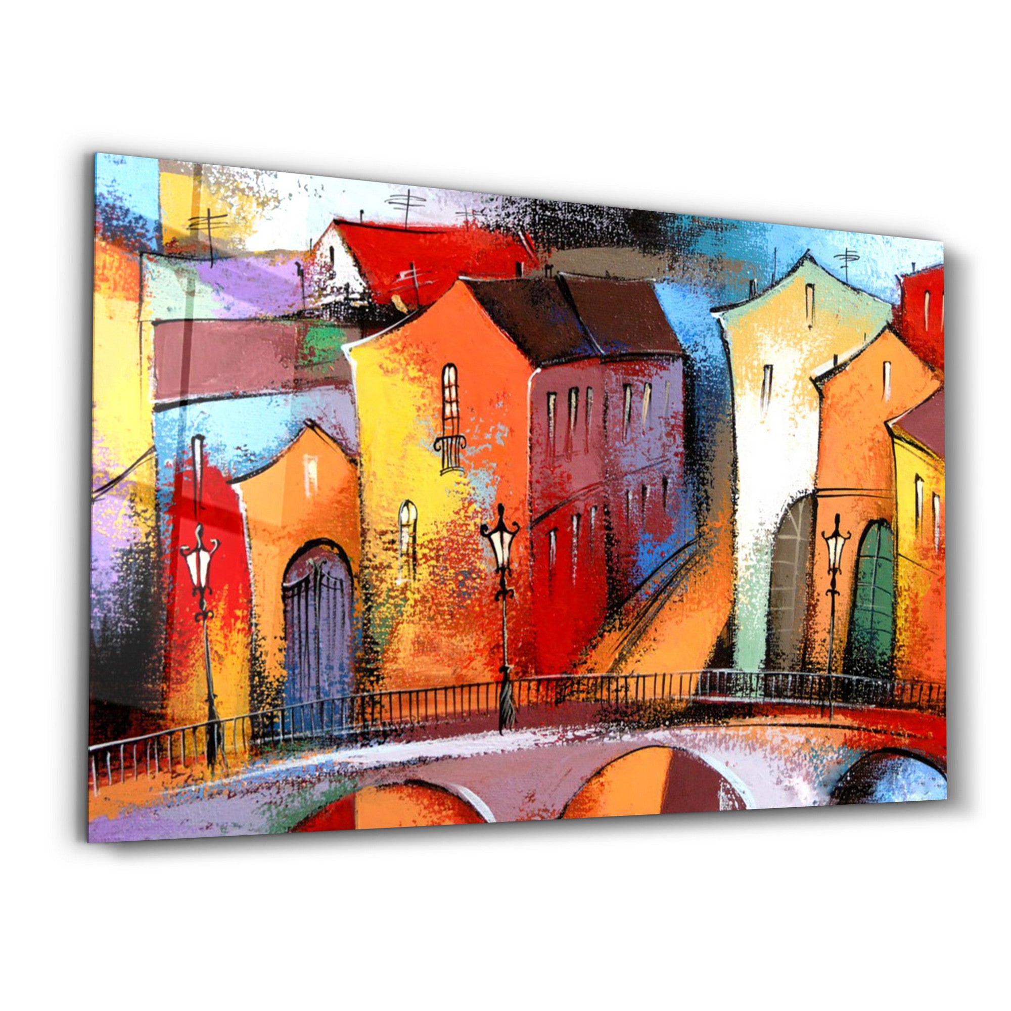 Arte em Vidro Temperado Multicolor 35x55cm - Pintura Decorativa UV de Alta Qualidade