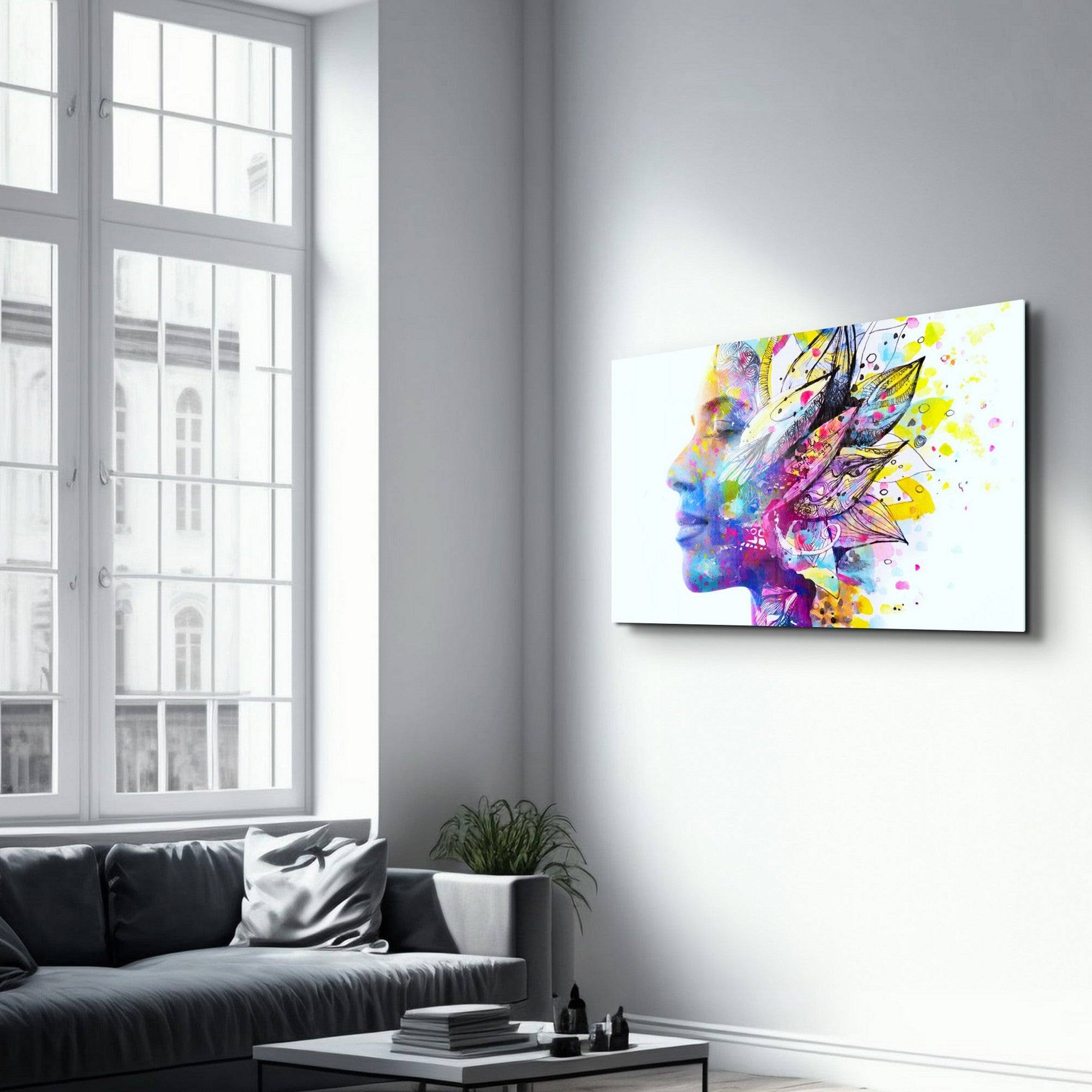 Arte Decorativa em Vidro Temperado Multicolor 35x55cm - Impressão UV de Alta Qualidade