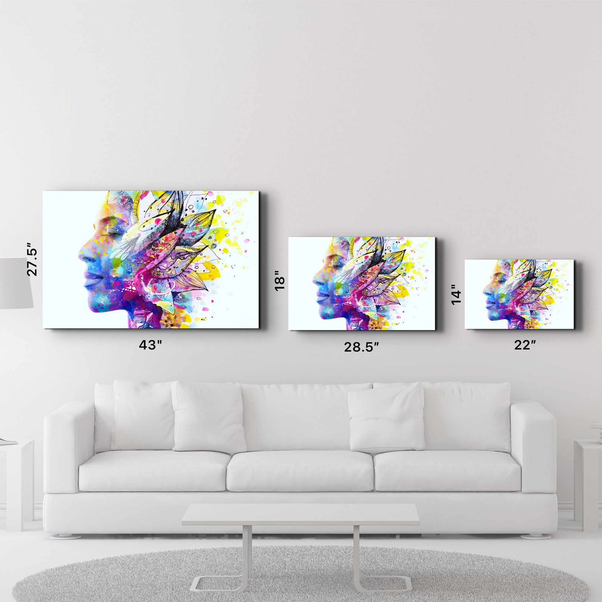 Arte Decorativa em Vidro Temperado Multicolor 35x55cm - Impressão UV de Alta Qualidade