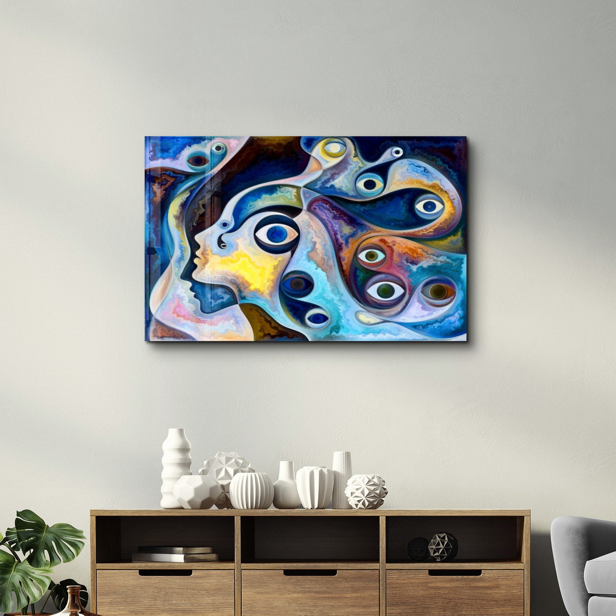 Arte em Vidro Temperado Multicolor 35x55cm - Pintura Decorativa UV de Alta Qualidade