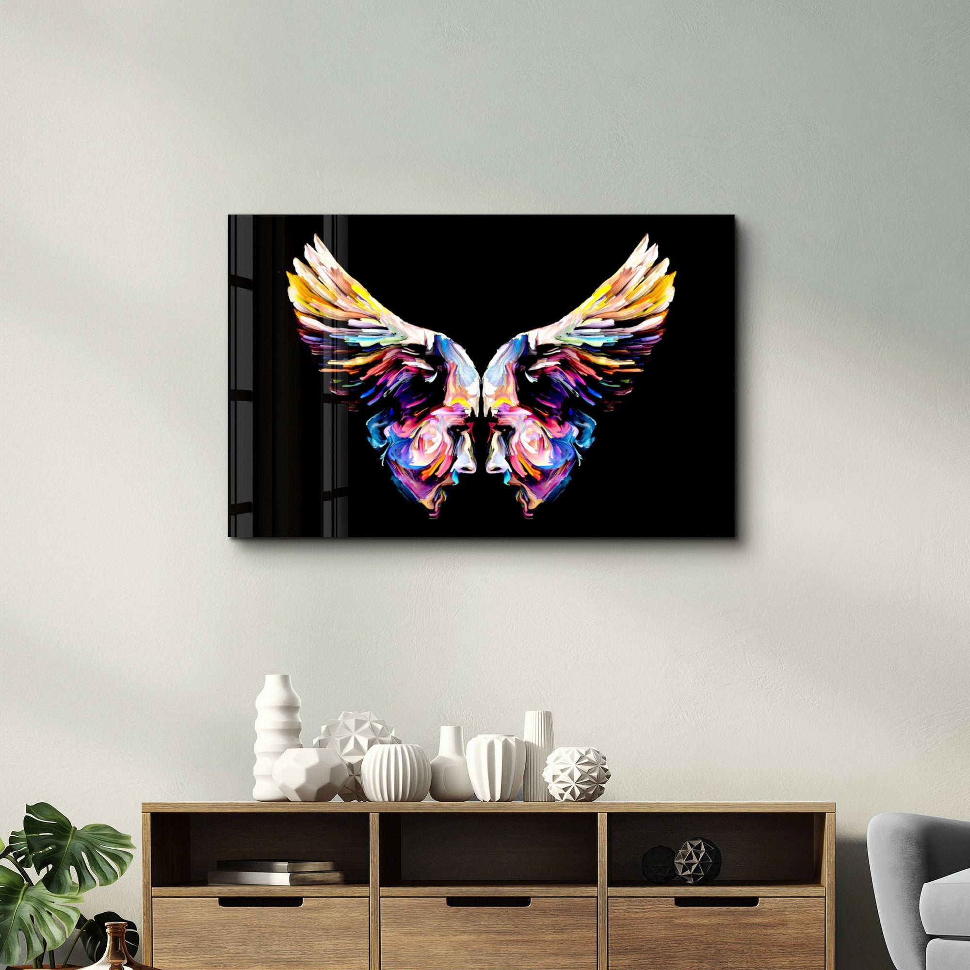 Quadro Decorativo em Vidro Temperado OGLS-9075, 35 x 55 cm, Multicolor, Impressão UV, 4 mm