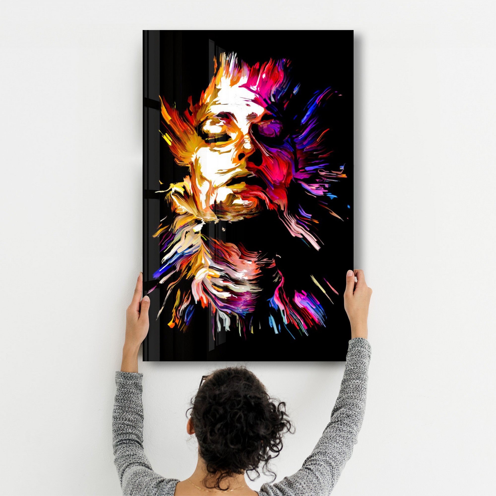 Arte Decorativa em Vidro Temperado Multicolor 35x55cm - Impressão UV de Alta Qualidade