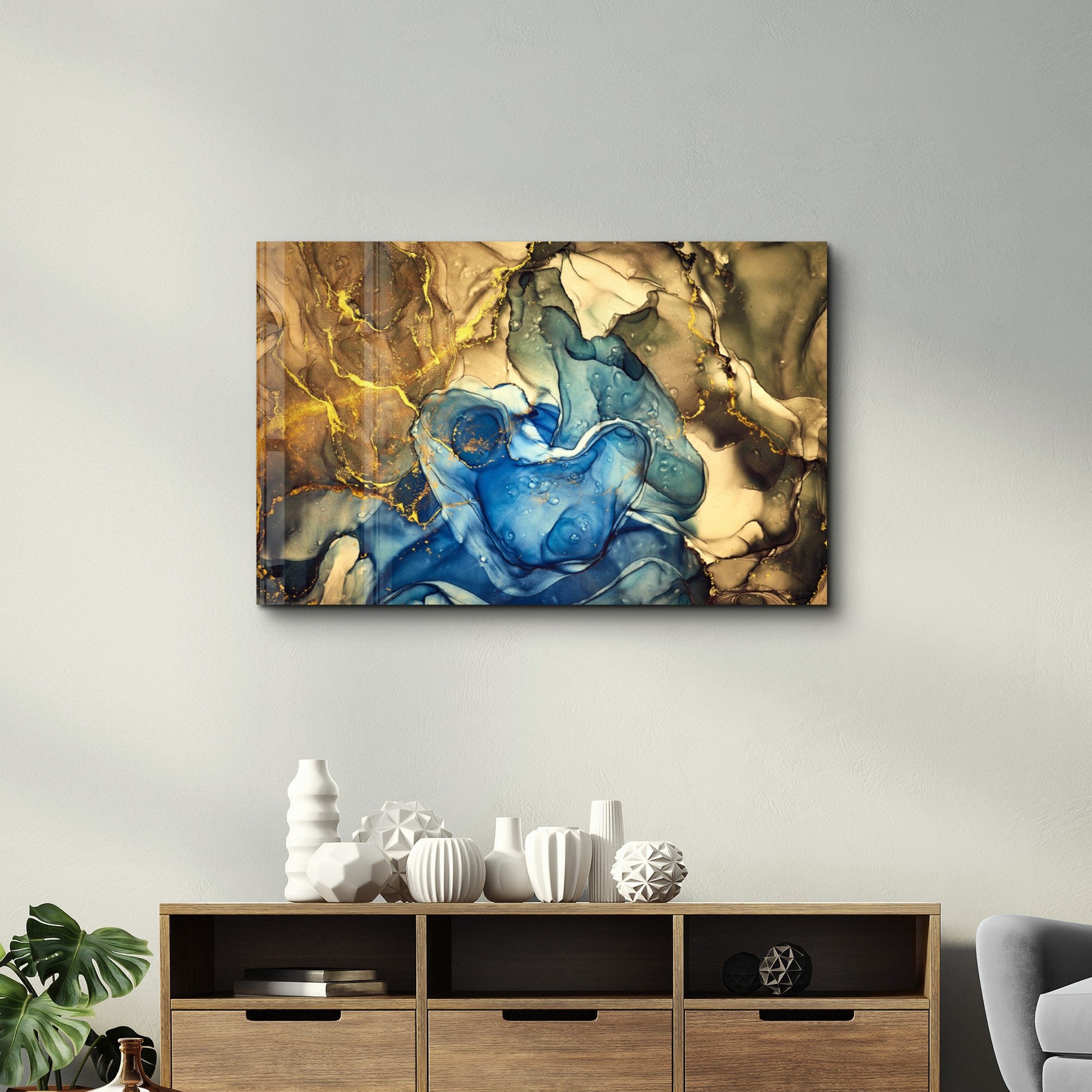 Arte Decorativa em Vidro Temperado Multicolor 35x55cm - Impressão UV de Alta Qualidade