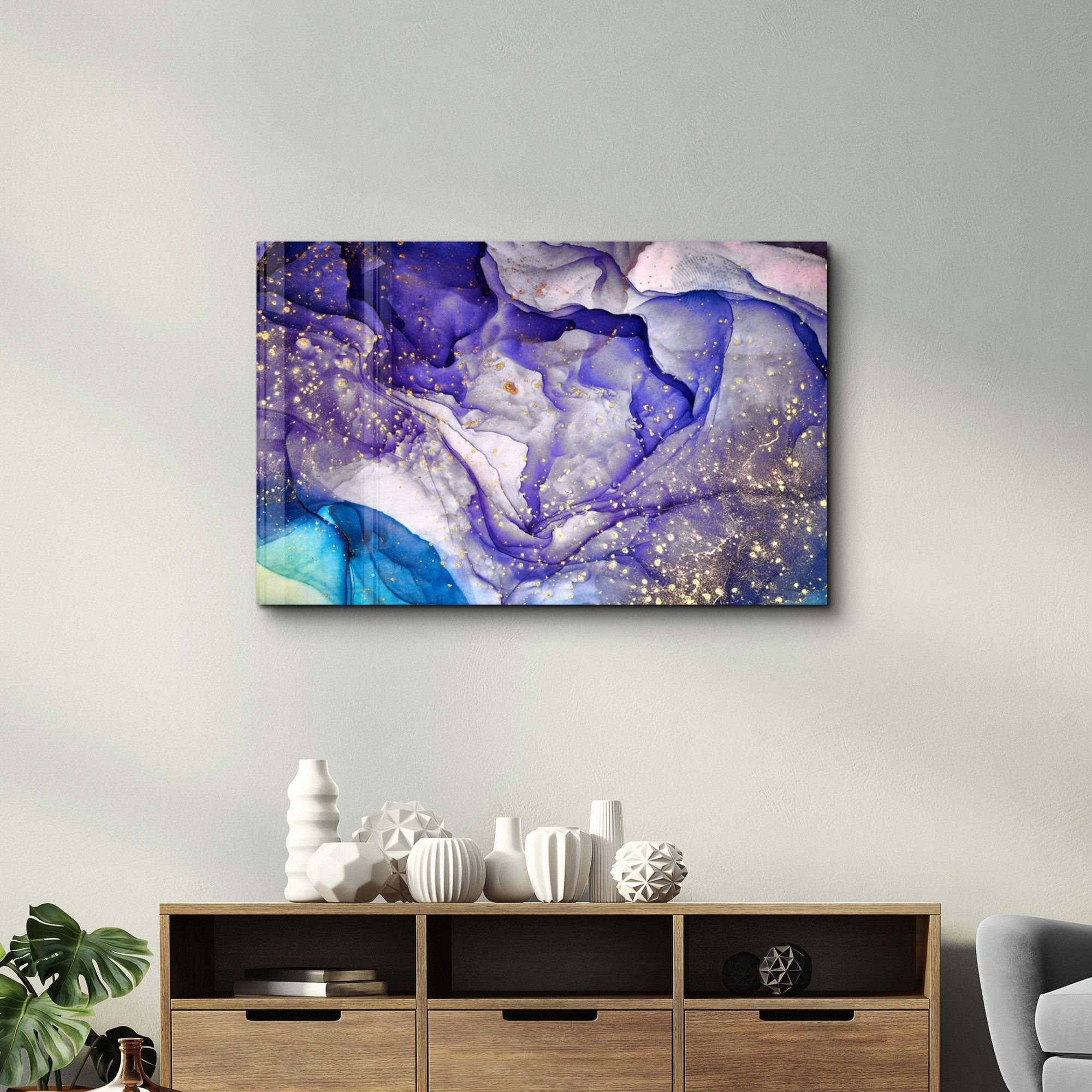 Arte Decorativa em Vidro Temperado Multicolor 35x55cm - Impressão UV de Alta Qualidade