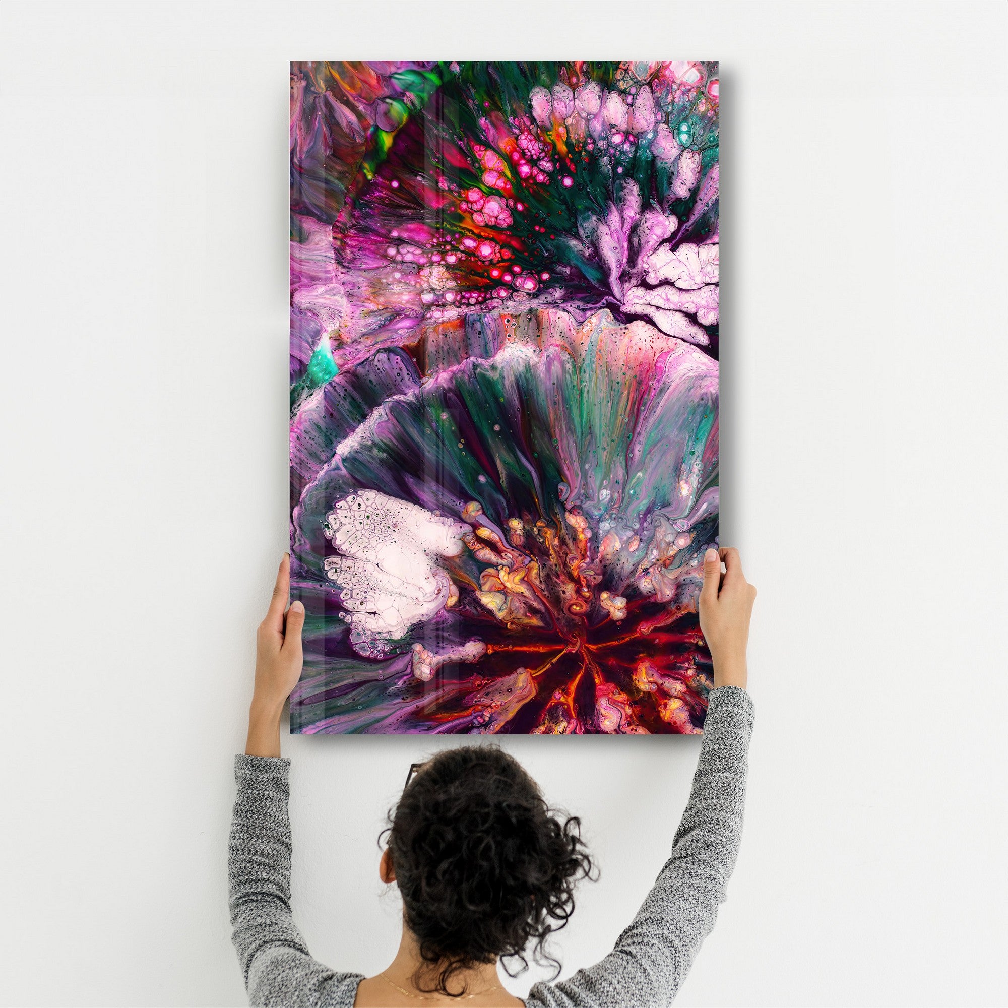 Arte Decorativa em Vidro Temperado Multicolor 35x55cm - Impressão UV de Alta Qualidade