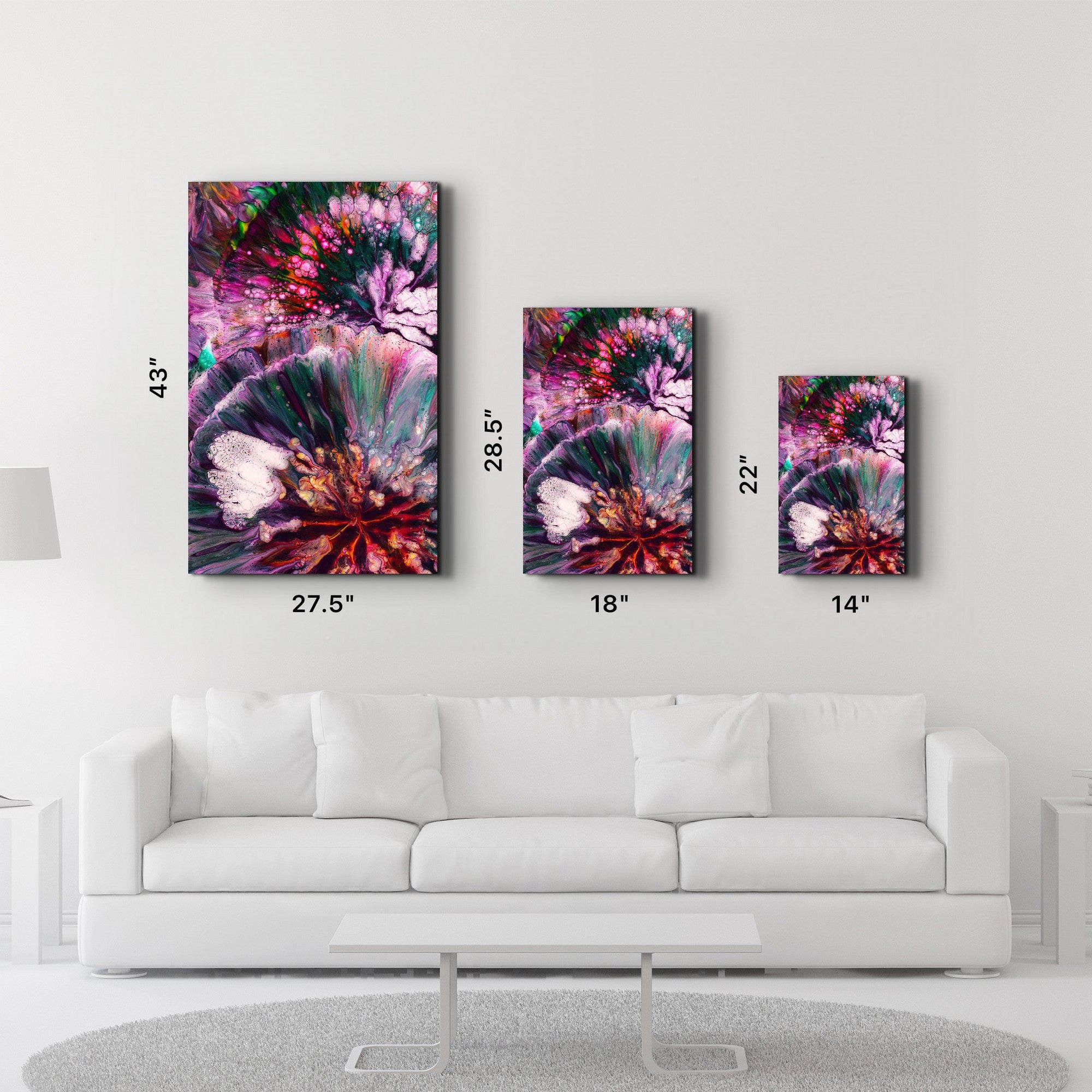 Arte Decorativa em Vidro Temperado Multicolor 35x55cm - Impressão UV de Alta Qualidade