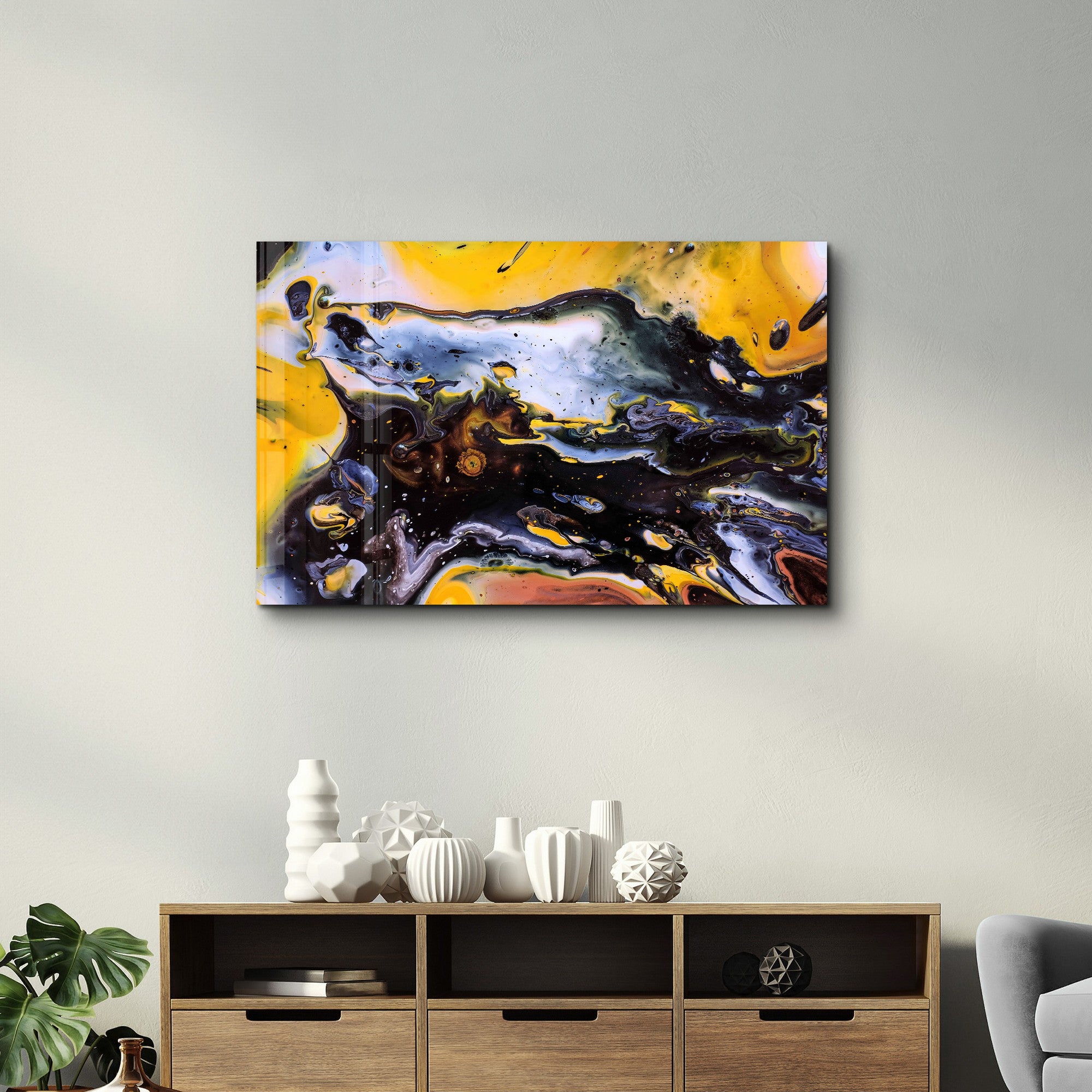 Arte Decorativa em Vidro Temperado Multicolor 35x55cm - Impressão UV de Alta Qualidade