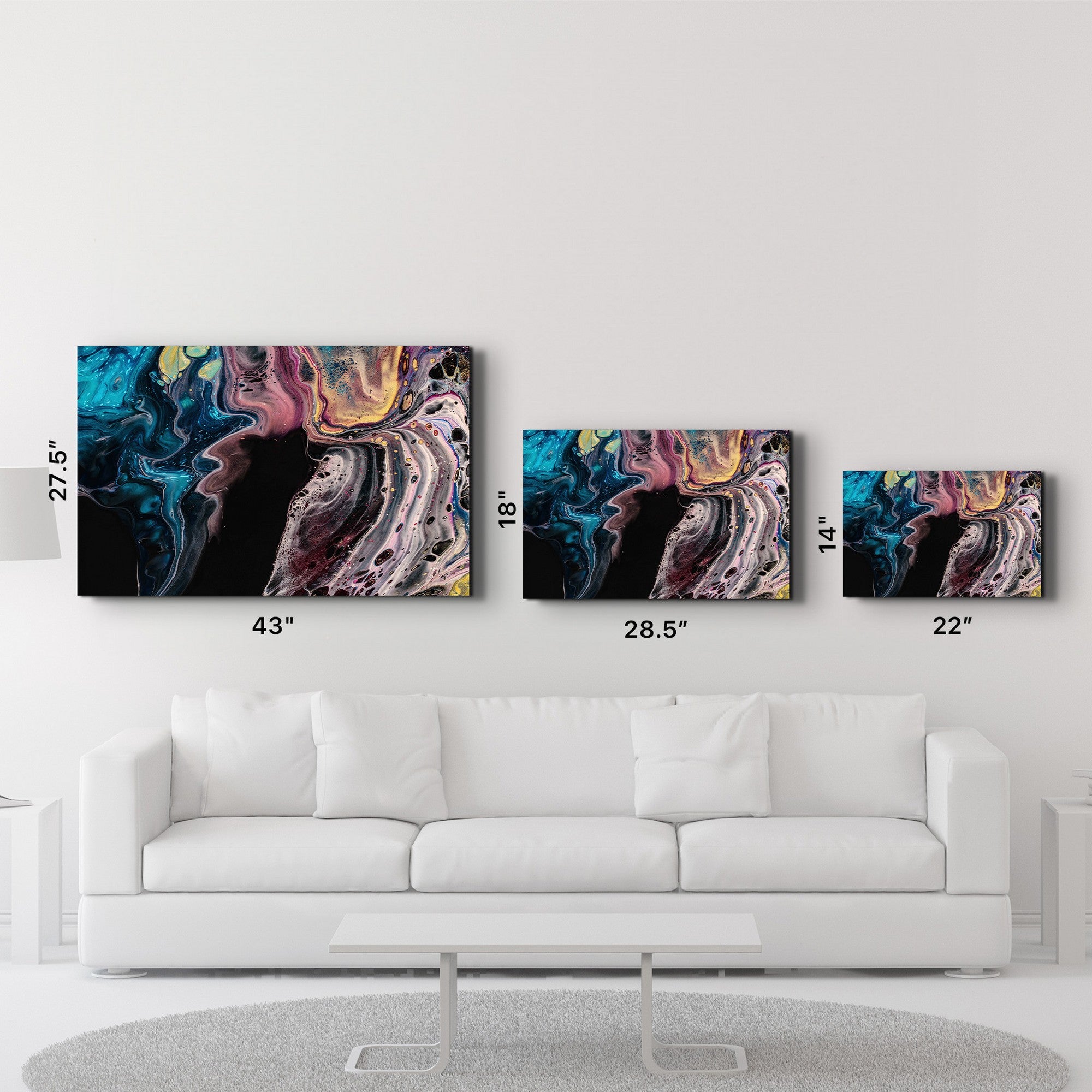 Arte Decorativa em Vidro Temperado Multicolor 35x55cm - Impressão UV de Alta Qualidade